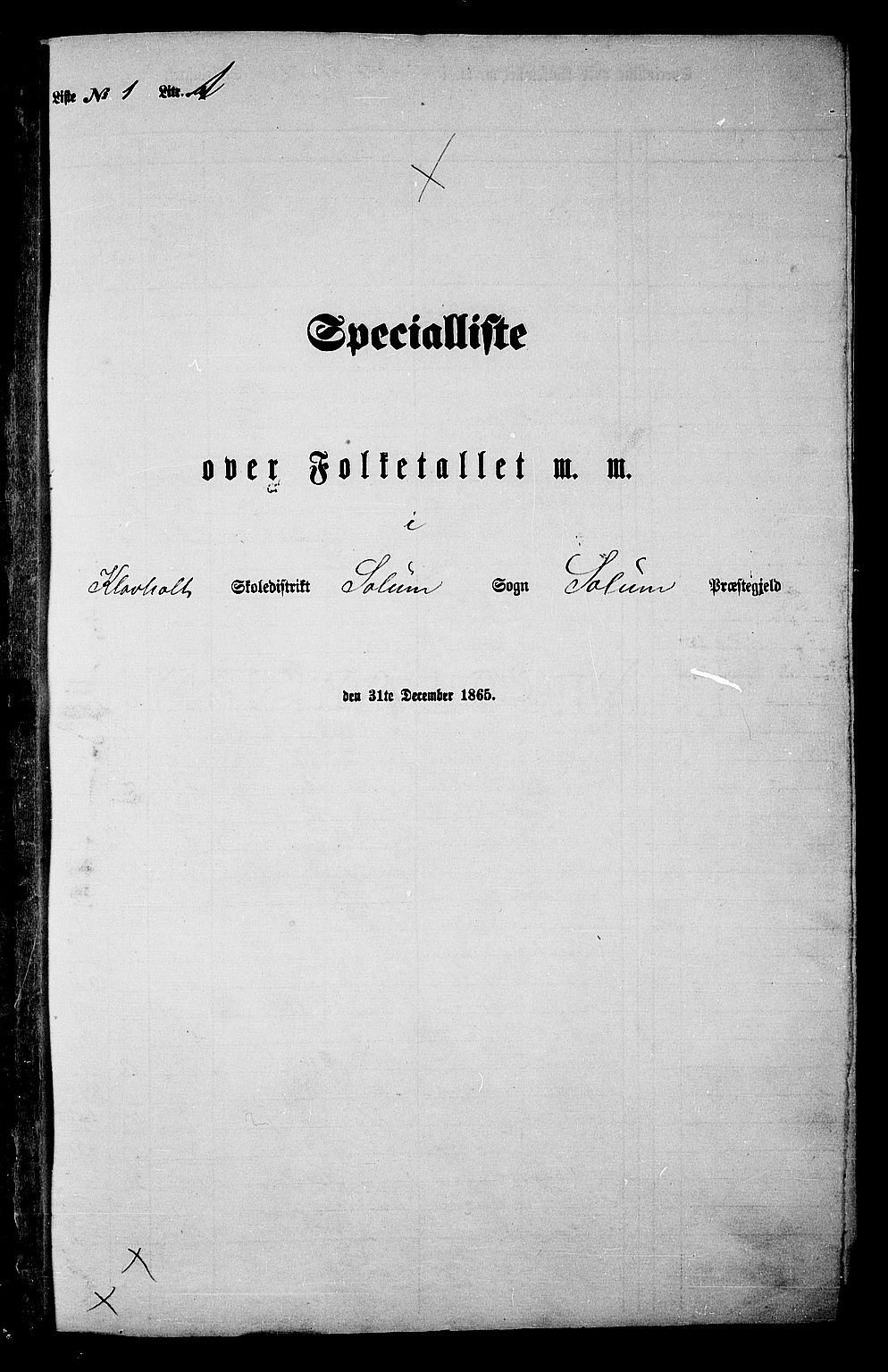 RA, Folketelling 1865 for 0818P Solum prestegjeld, 1865, s. 16
