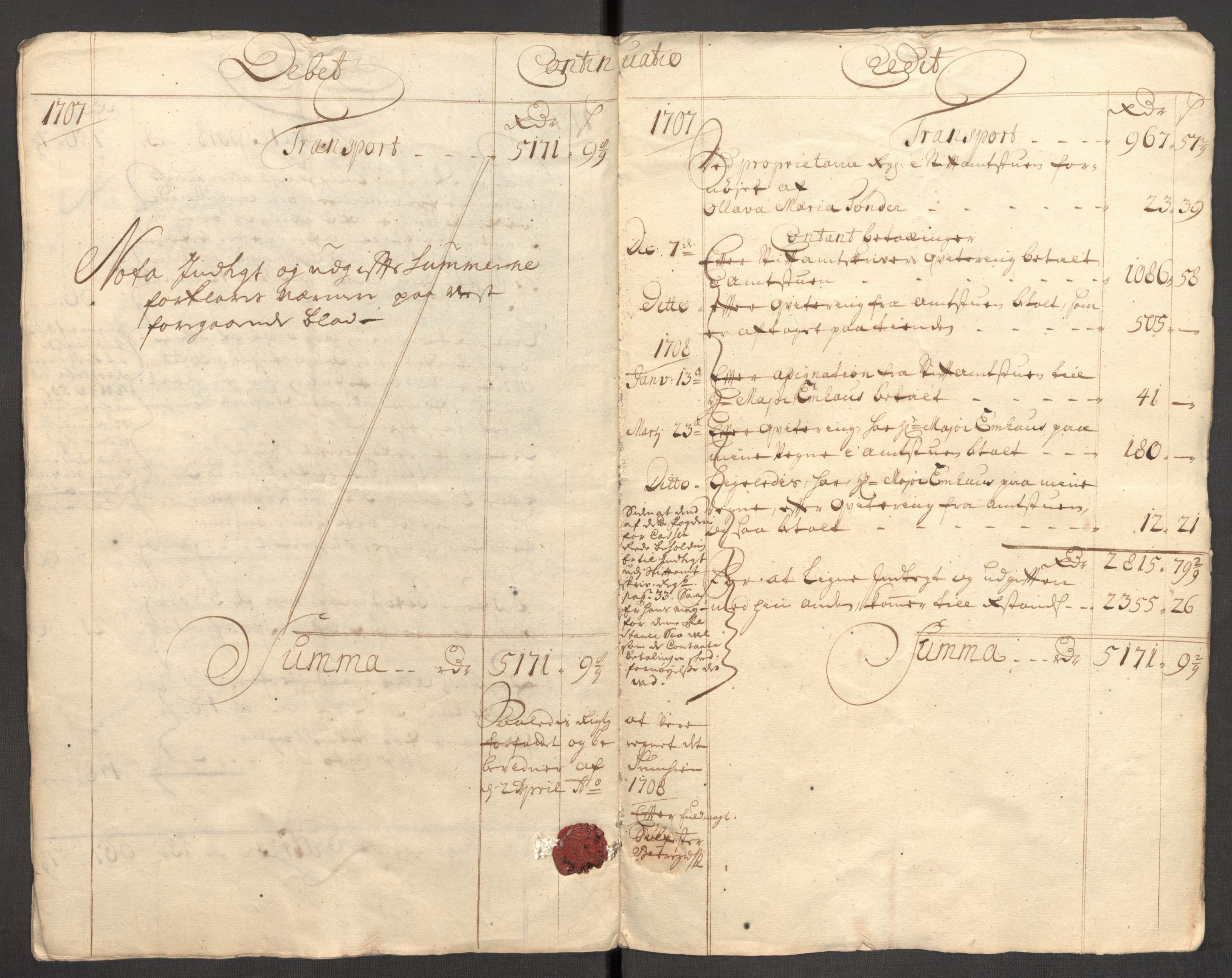 Rentekammeret inntil 1814, Reviderte regnskaper, Fogderegnskap, AV/RA-EA-4092/R57/L3857: Fogderegnskap Fosen, 1706-1707, s. 277