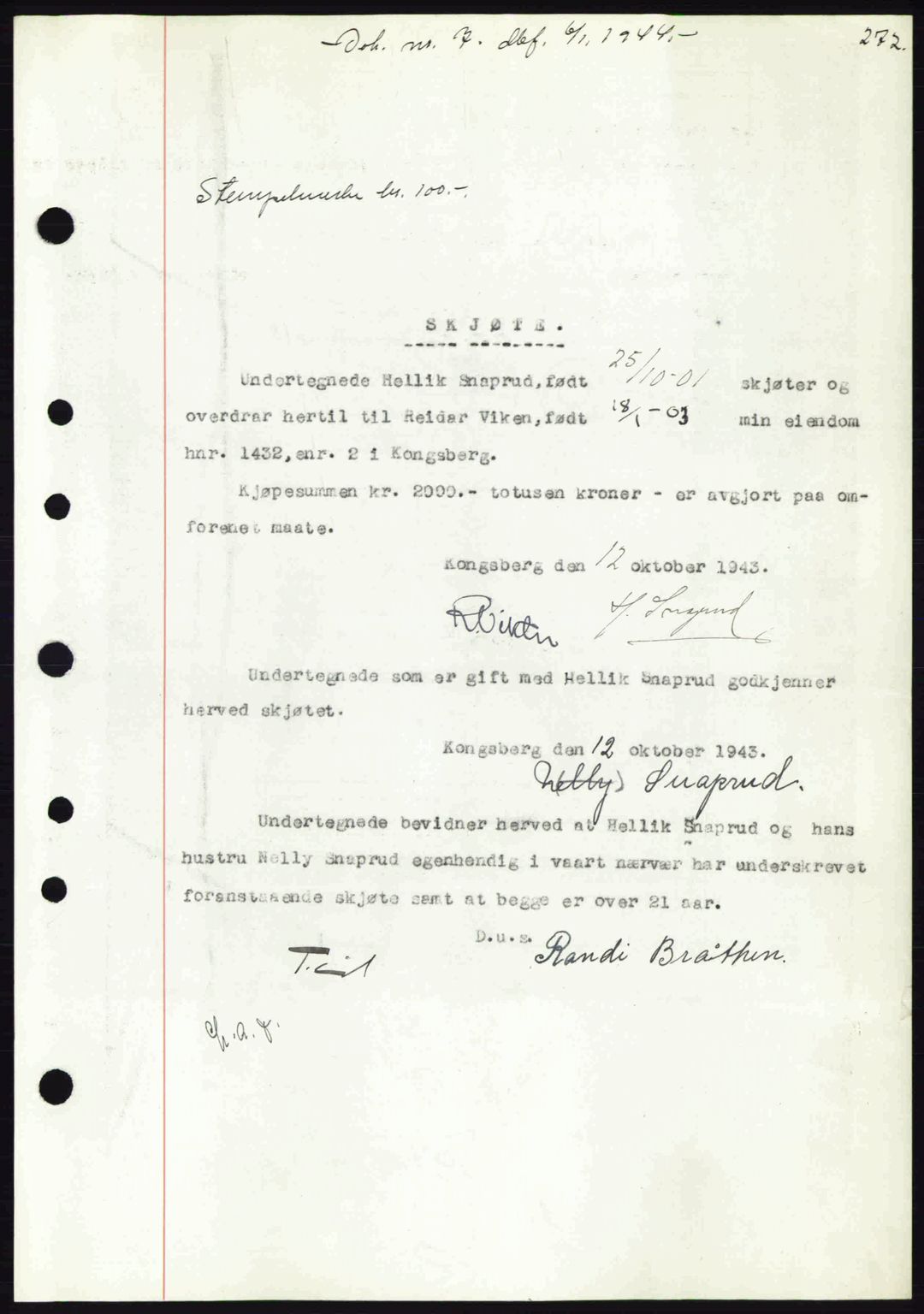 Numedal og Sandsvær sorenskriveri, SAKO/A-128/G/Ga/Gaa/L0055: Pantebok nr. A7, 1943-1944, Dagboknr: 7/1944