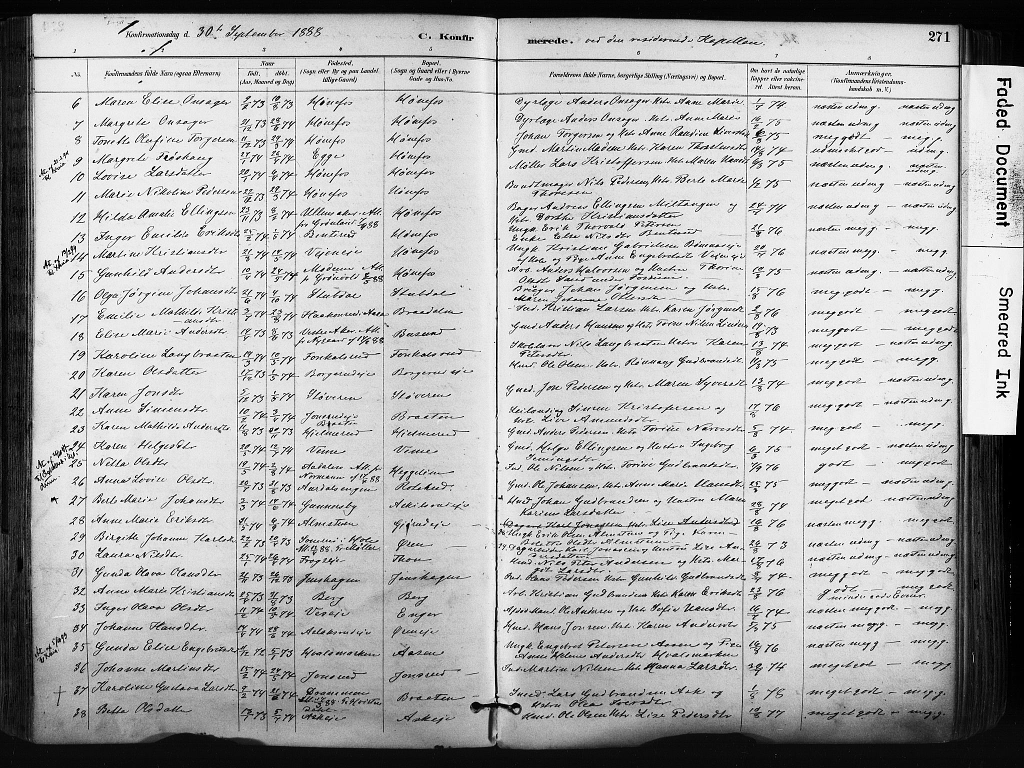 Norderhov kirkebøker, AV/SAKO-A-237/F/Fa/L0016: Ministerialbok nr. 16, 1885-1902, s. 271