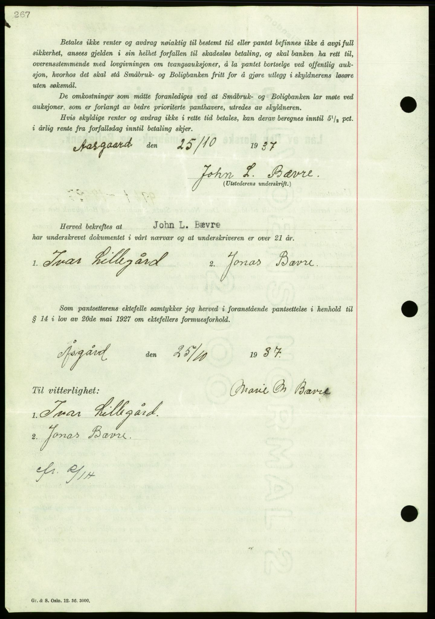 Nordmøre sorenskriveri, AV/SAT-A-4132/1/2/2Ca/L0092: Pantebok nr. B82, 1937-1938, Dagboknr: 2764/1937