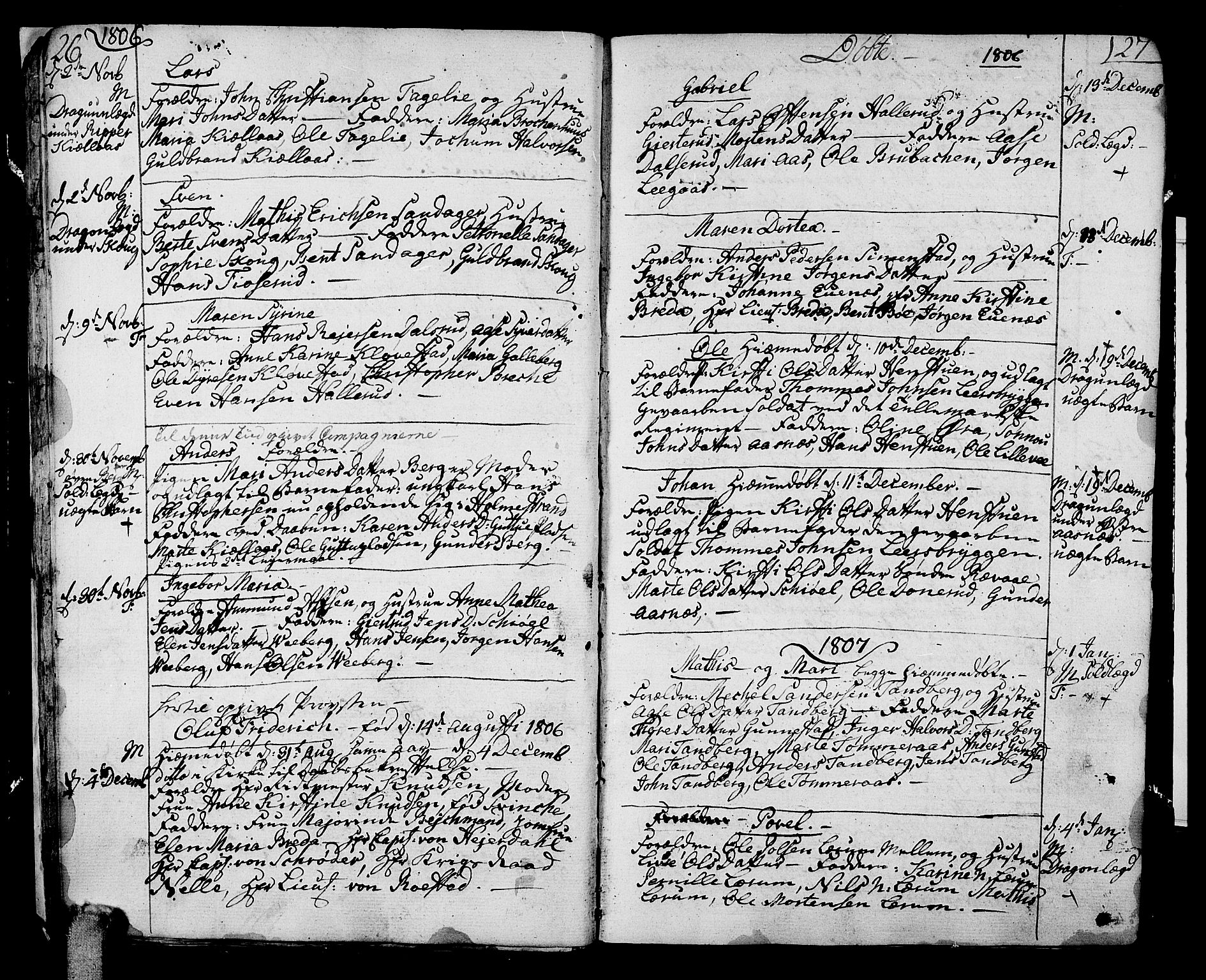 Sande Kirkebøker, AV/SAKO-A-53/F/Fa/L0002: Ministerialbok nr. 2, 1804-1814, s. 26-27
