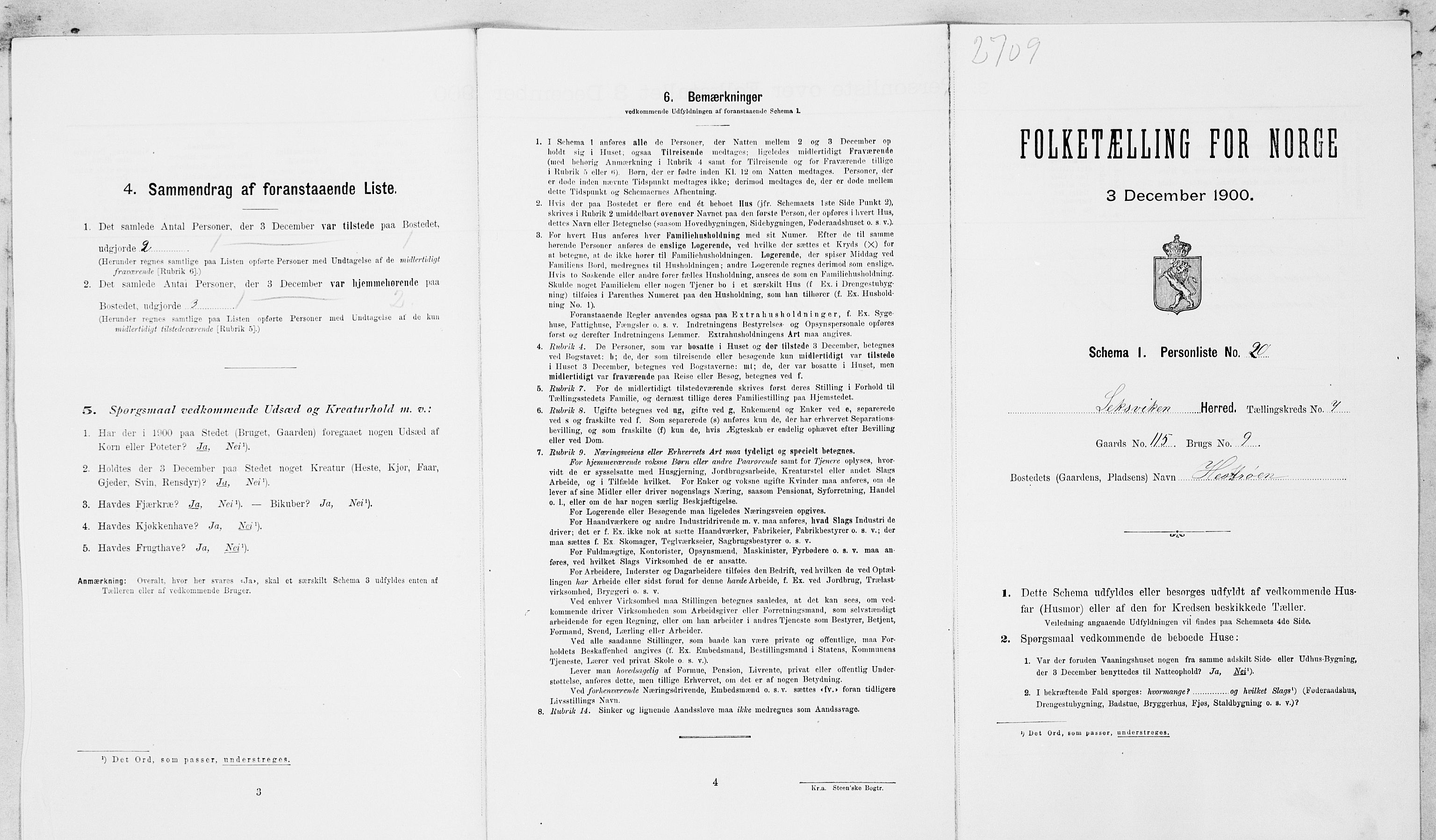 SAT, Folketelling 1900 for 1718 Leksvik herred, 1900, s. 869