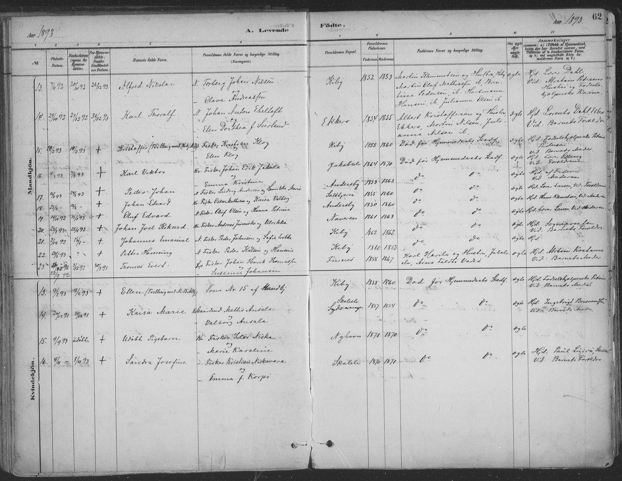 Vadsø sokneprestkontor, AV/SATØ-S-1325/H/Ha/L0009kirke: Ministerialbok nr. 9, 1881-1917, s. 62