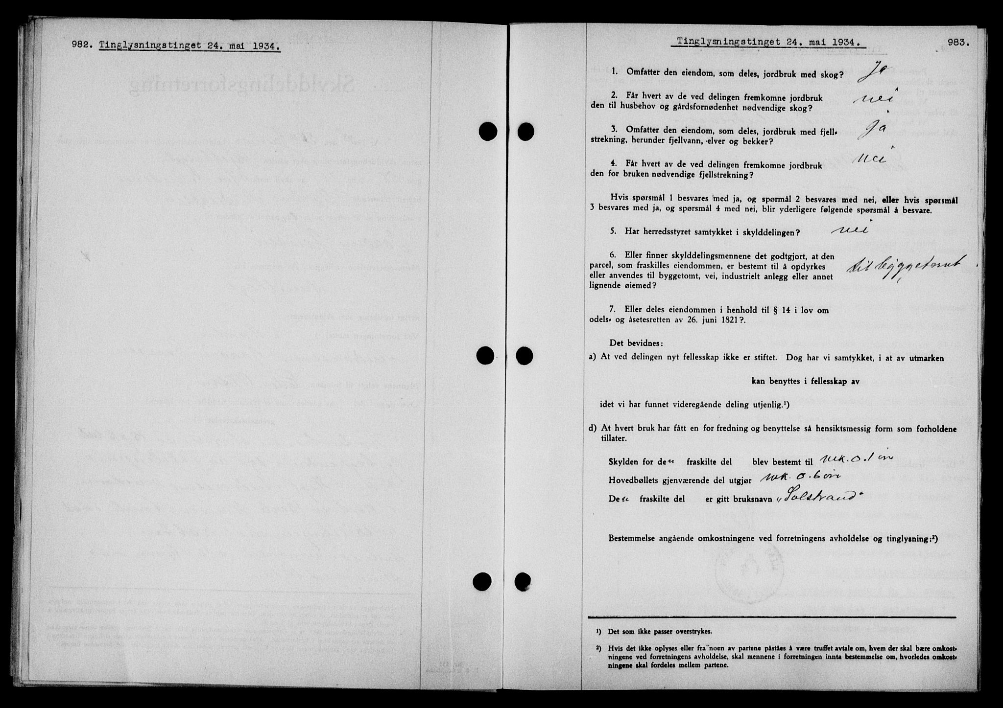 Vesterålen sorenskriveri, SAT/A-4180/1/2/2Ca/L0059: Pantebok nr. 52, 1933-1934, Tingl.dato: 24.05.1934