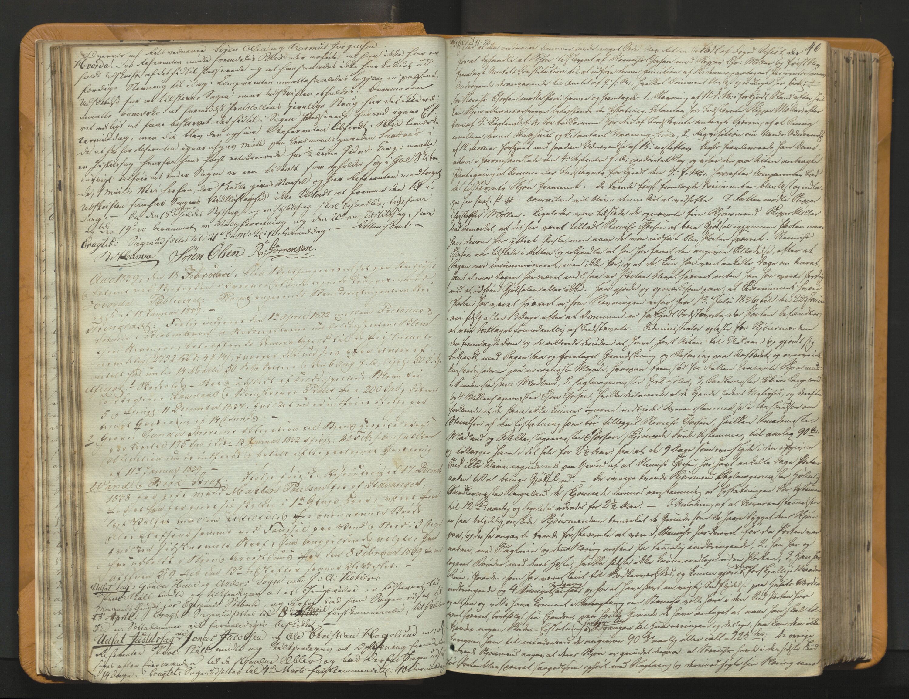 Stavanger byfogd, AV/SAST-A-101408/001/3/30/30BA/L0054: Bytingprotkoll, 1838-1843, s. 45b-46a