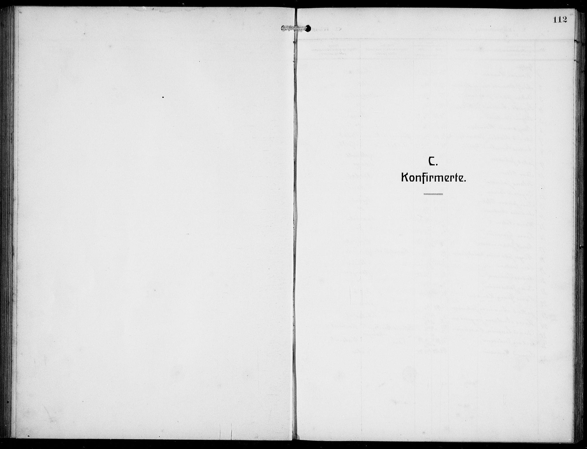 Gulen sokneprestembete, SAB/A-80201/H/Hab/Habb/L0004: Klokkerbok nr. B 4, 1908-1936, s. 112