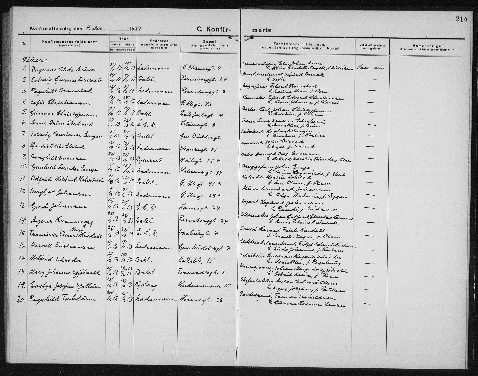 Ministerialprotokoller, klokkerbøker og fødselsregistre - Sør-Trøndelag, SAT/A-1456/604/L0227: Klokkerbok nr. 604C10, 1923-1942, s. 214