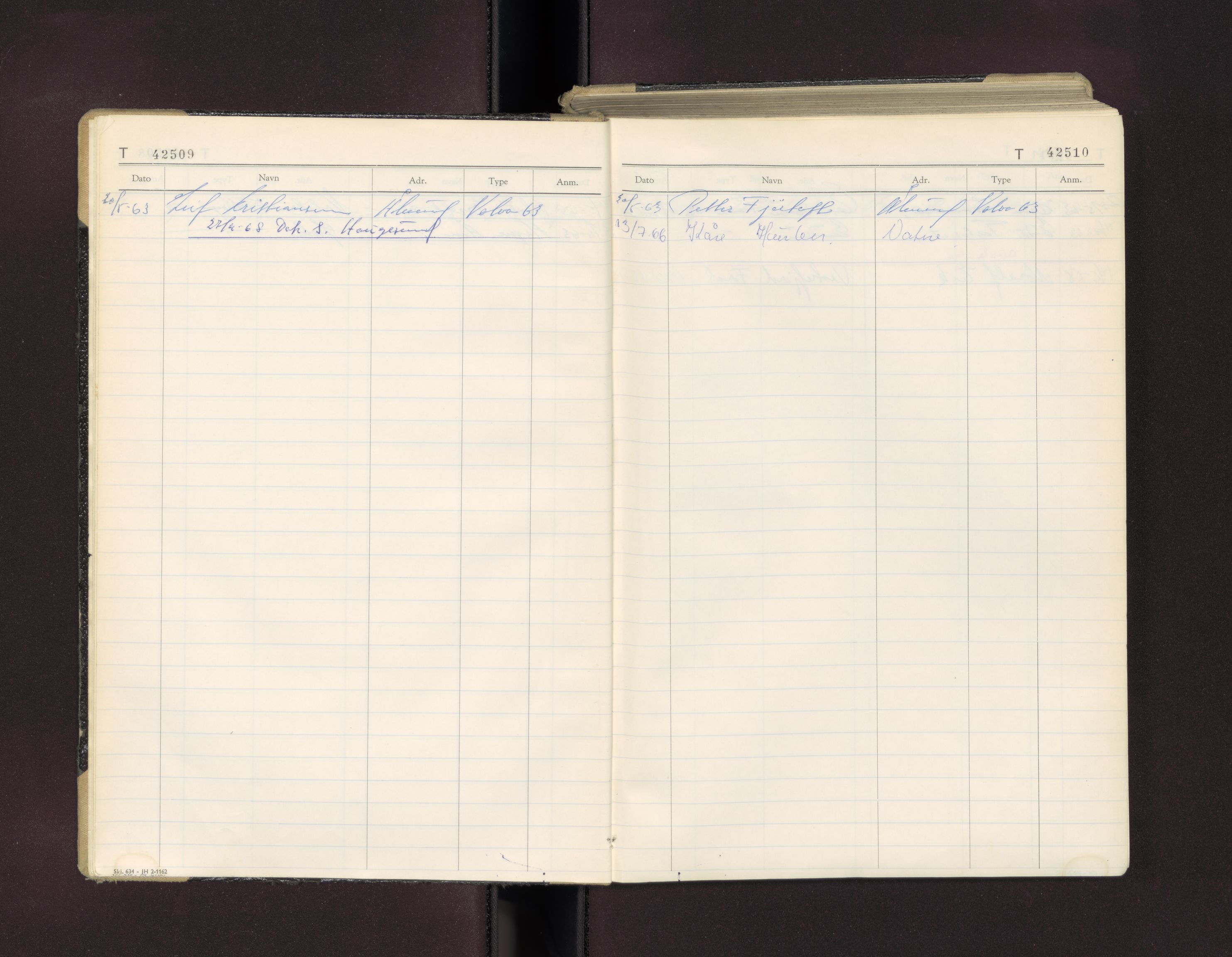 Møre og Romsdal vegkontor - Ålesund trafikkstasjon, AV/SAT-A-4099/F/Fc/L0038: Bilregister; T 42500 - T 42999, 1960-1970