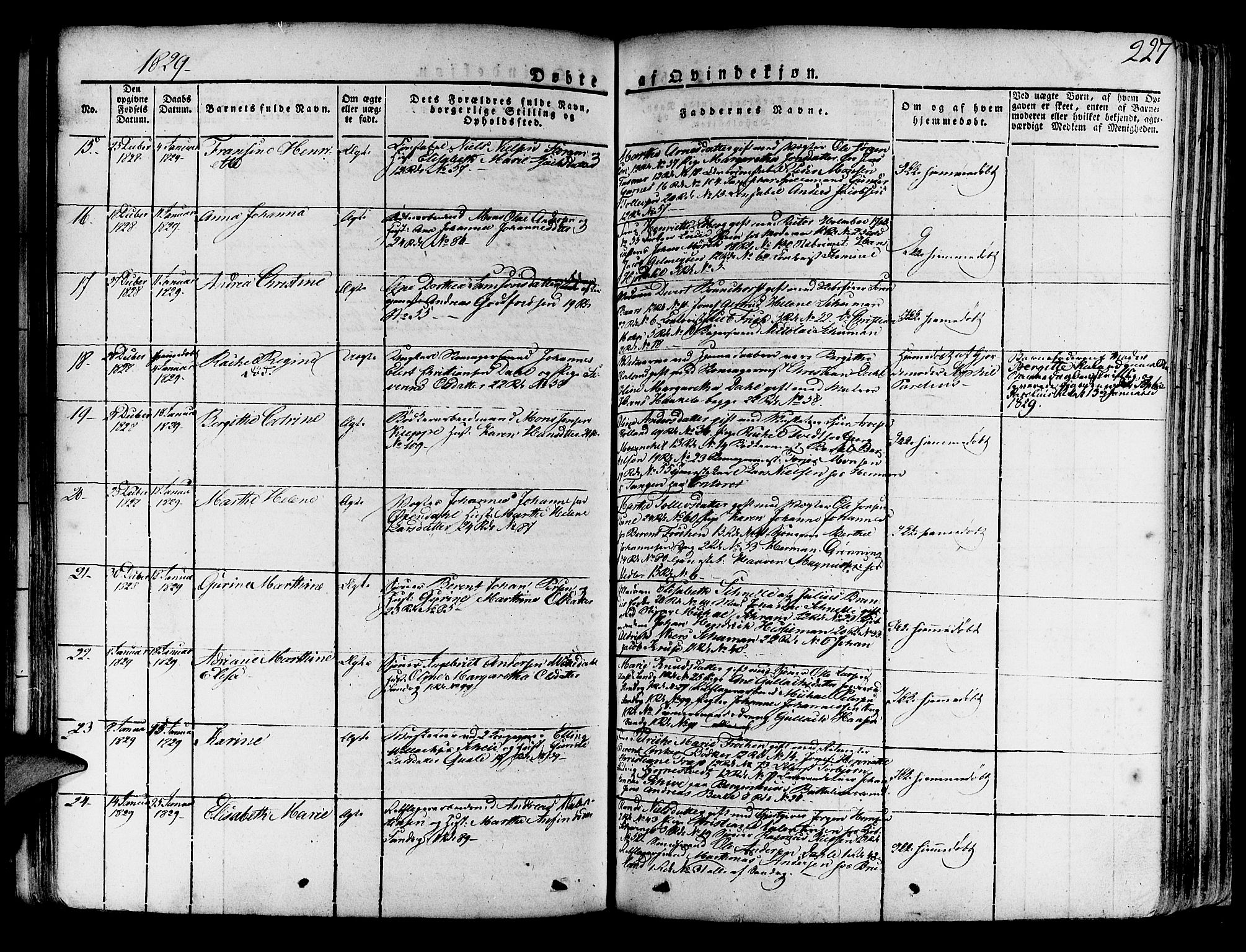 Korskirken sokneprestembete, AV/SAB-A-76101/H/Haa/L0014: Ministerialbok nr. A 14, 1823-1835, s. 227