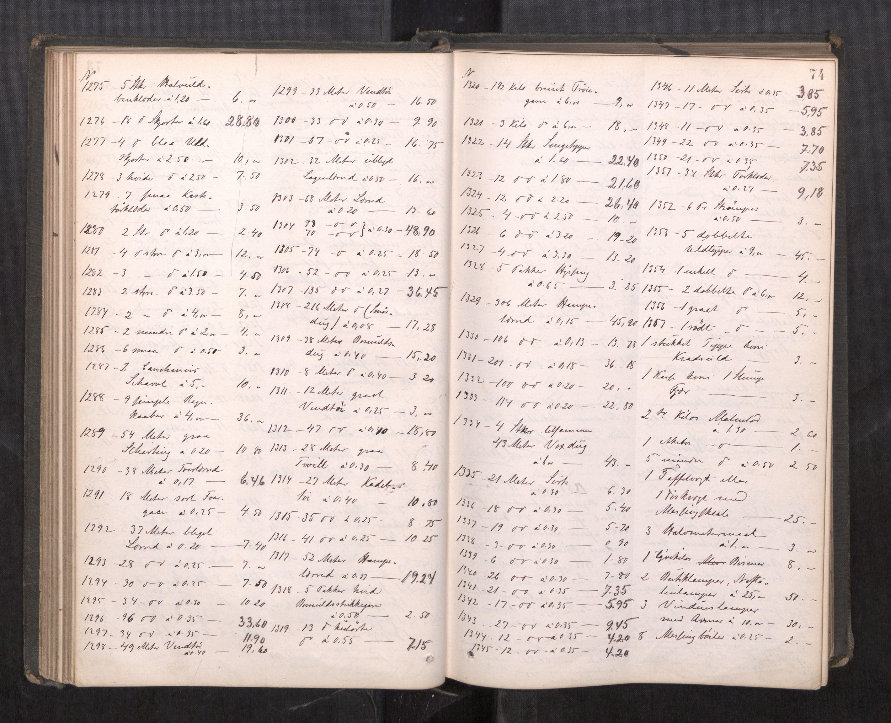 Trondheim byfogd, AV/SAT-A-0003/1/3/3C/L0012: Skifteregistreringsprotokoll - 12/1-17/12. (u/ register), 1885-1890, s. 74