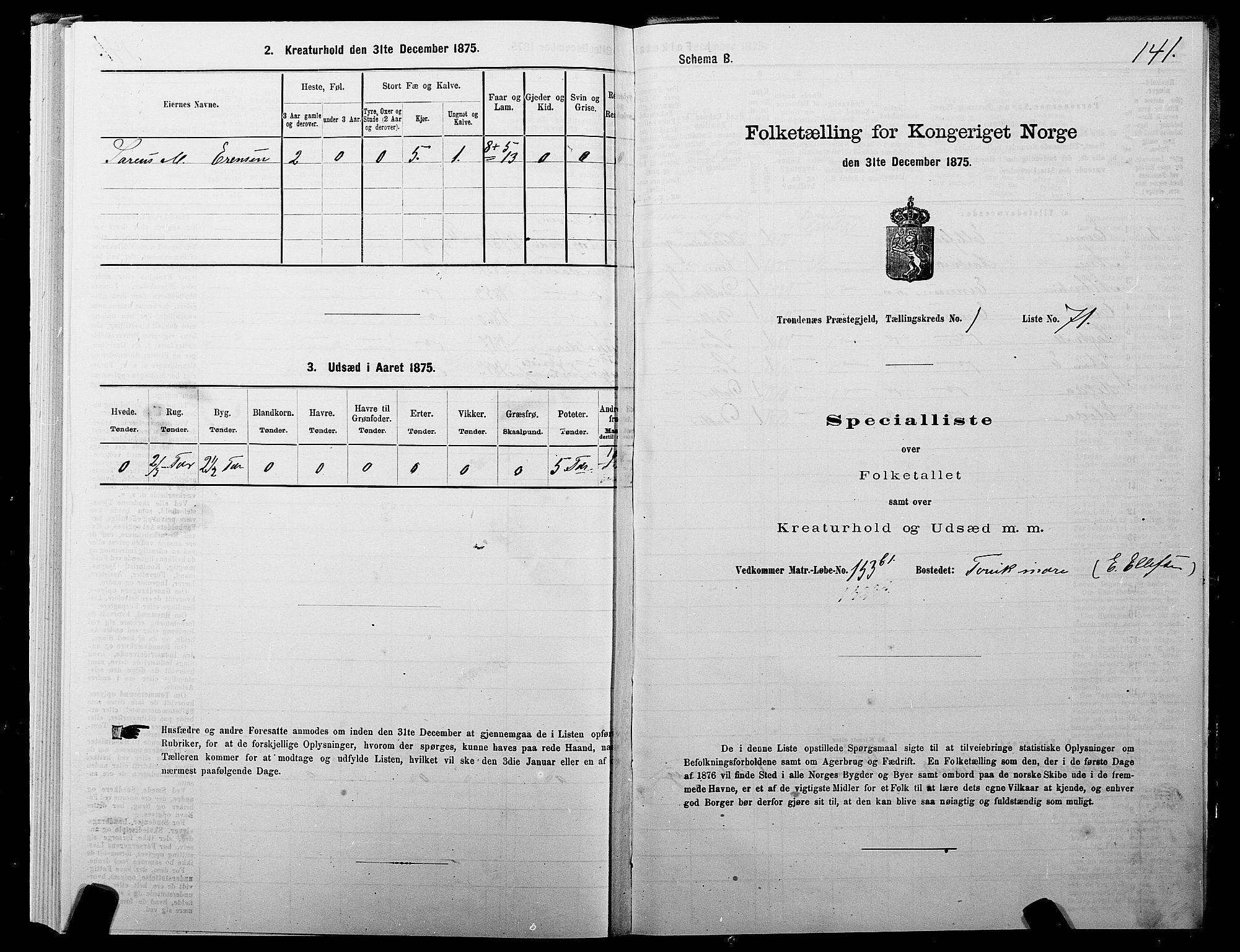 SATØ, Folketelling 1875 for 1914P Trondenes prestegjeld, 1875, s. 1141