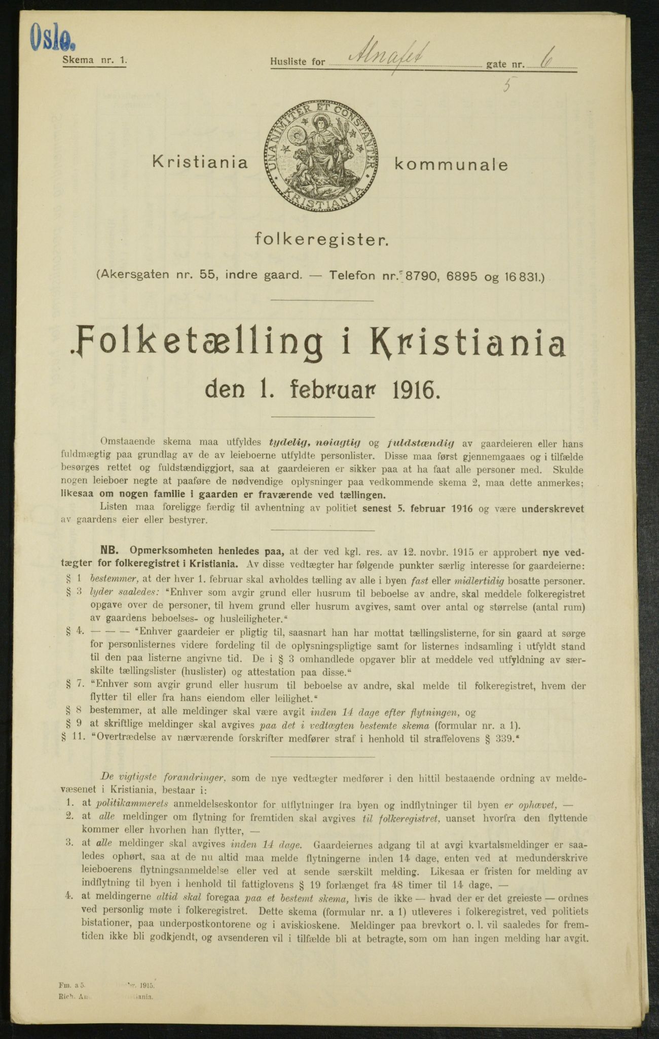 OBA, Kommunal folketelling 1.2.1916 for Kristiania, 1916, s. 968