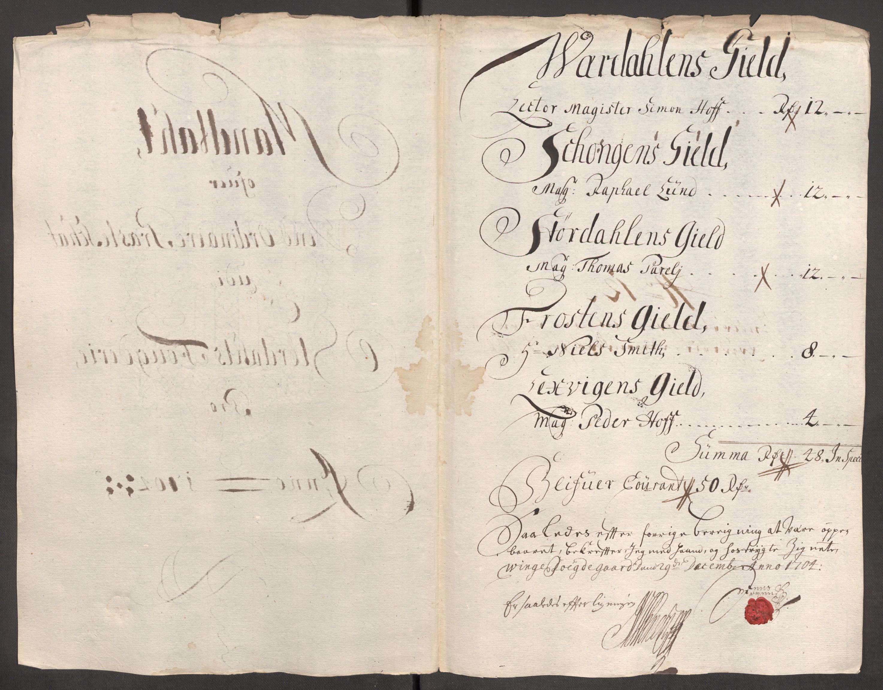 Rentekammeret inntil 1814, Reviderte regnskaper, Fogderegnskap, AV/RA-EA-4092/R62/L4195: Fogderegnskap Stjørdal og Verdal, 1704, s. 180