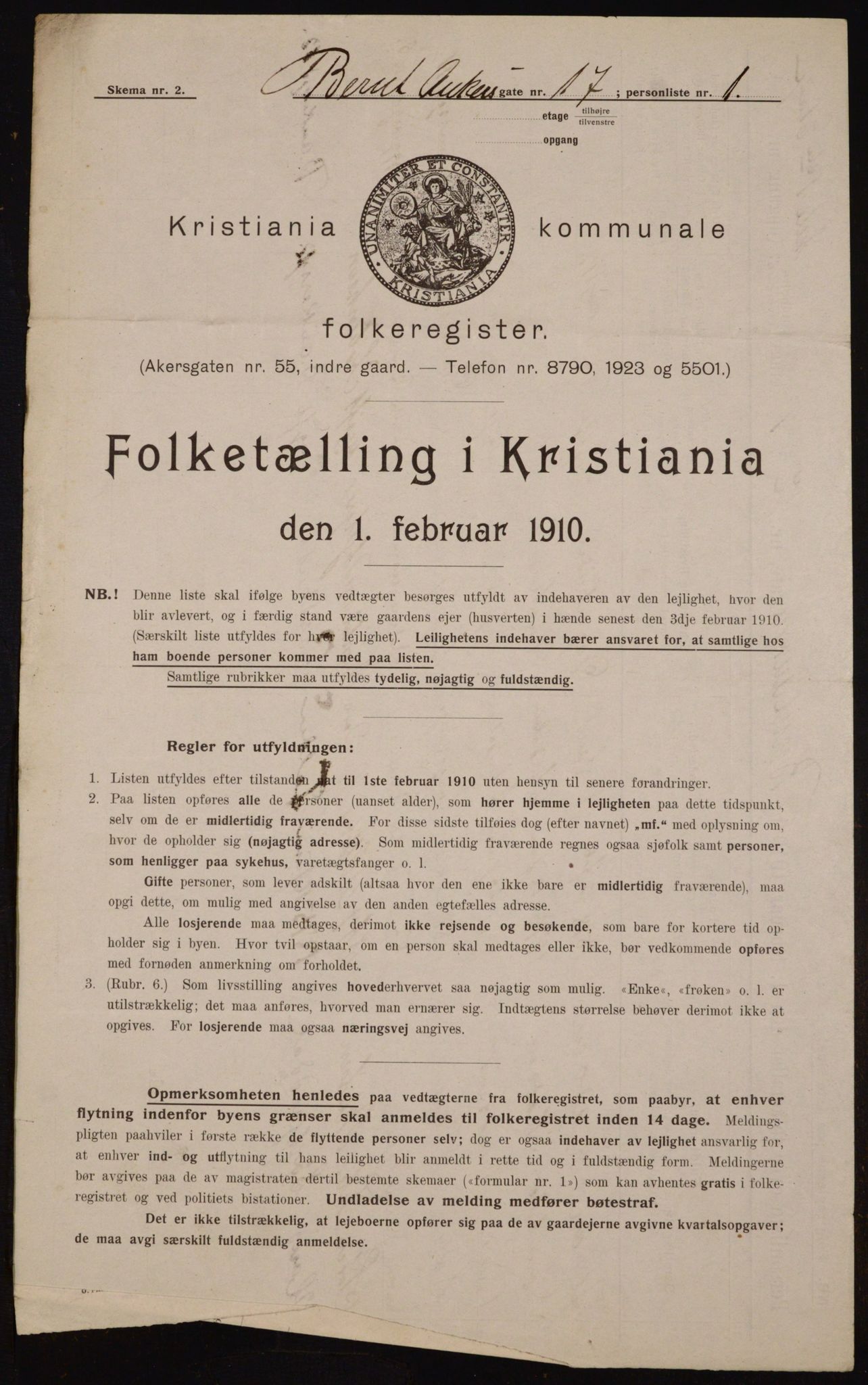 OBA, Kommunal folketelling 1.2.1910 for Kristiania, 1910, s. 4563