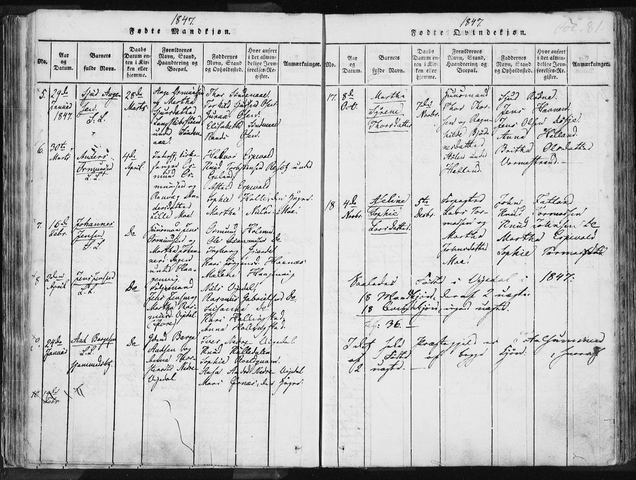 Vikedal sokneprestkontor, AV/SAST-A-101840/01/IV: Ministerialbok nr. A 3, 1817-1850, s. 81