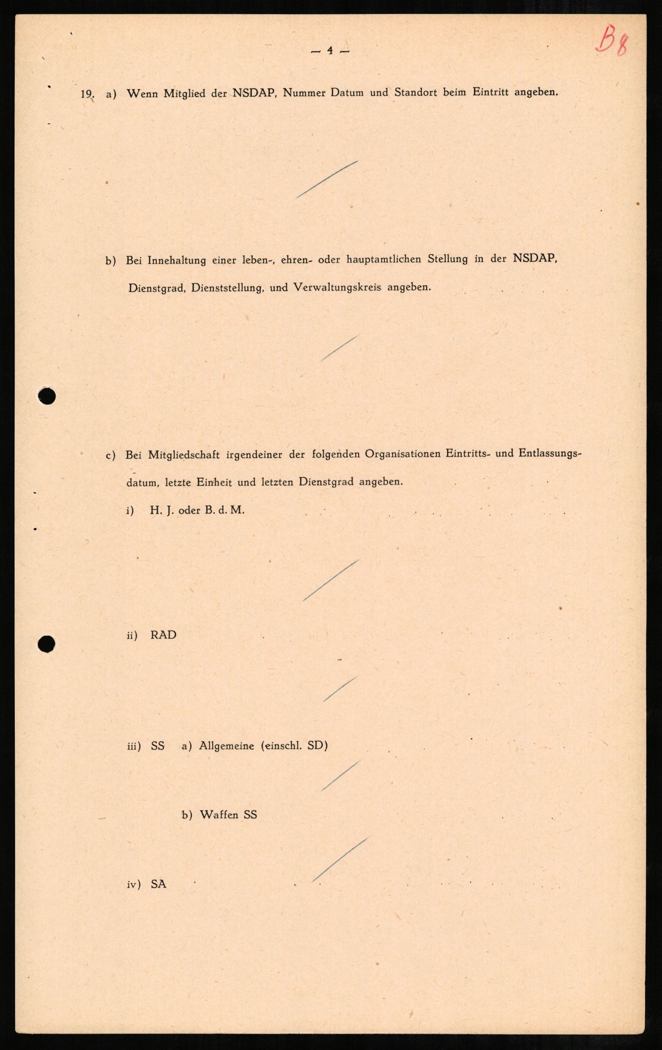 Forsvaret, Forsvarets overkommando II, RA/RAFA-3915/D/Db/L0002: CI Questionaires. Tyske okkupasjonsstyrker i Norge. Tyskere., 1945-1946, s. 91