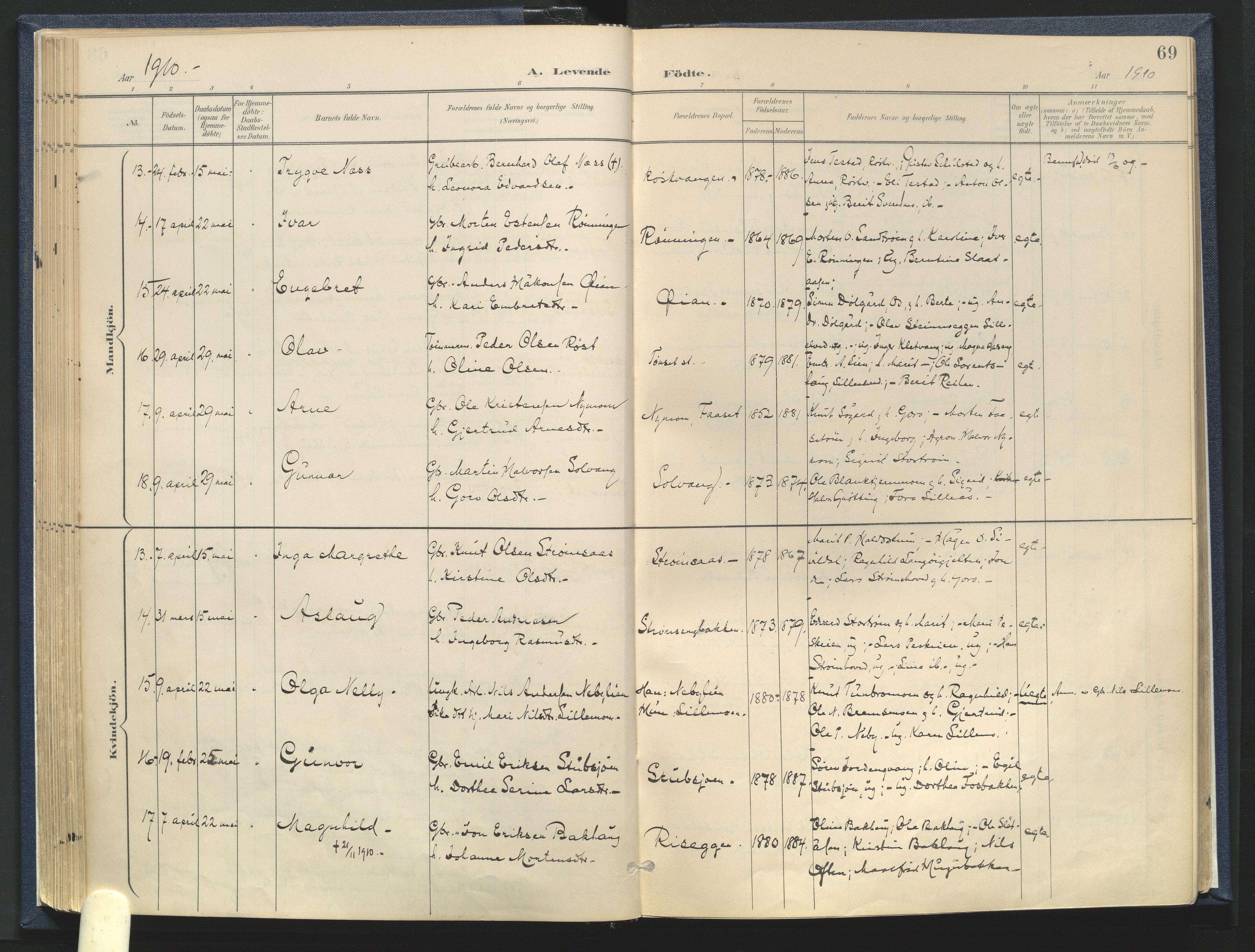 Tynset prestekontor, AV/SAH-PREST-058/H/Ha/Haa/L0025: Ministerialbok nr. 25, 1900-1914, s. 69