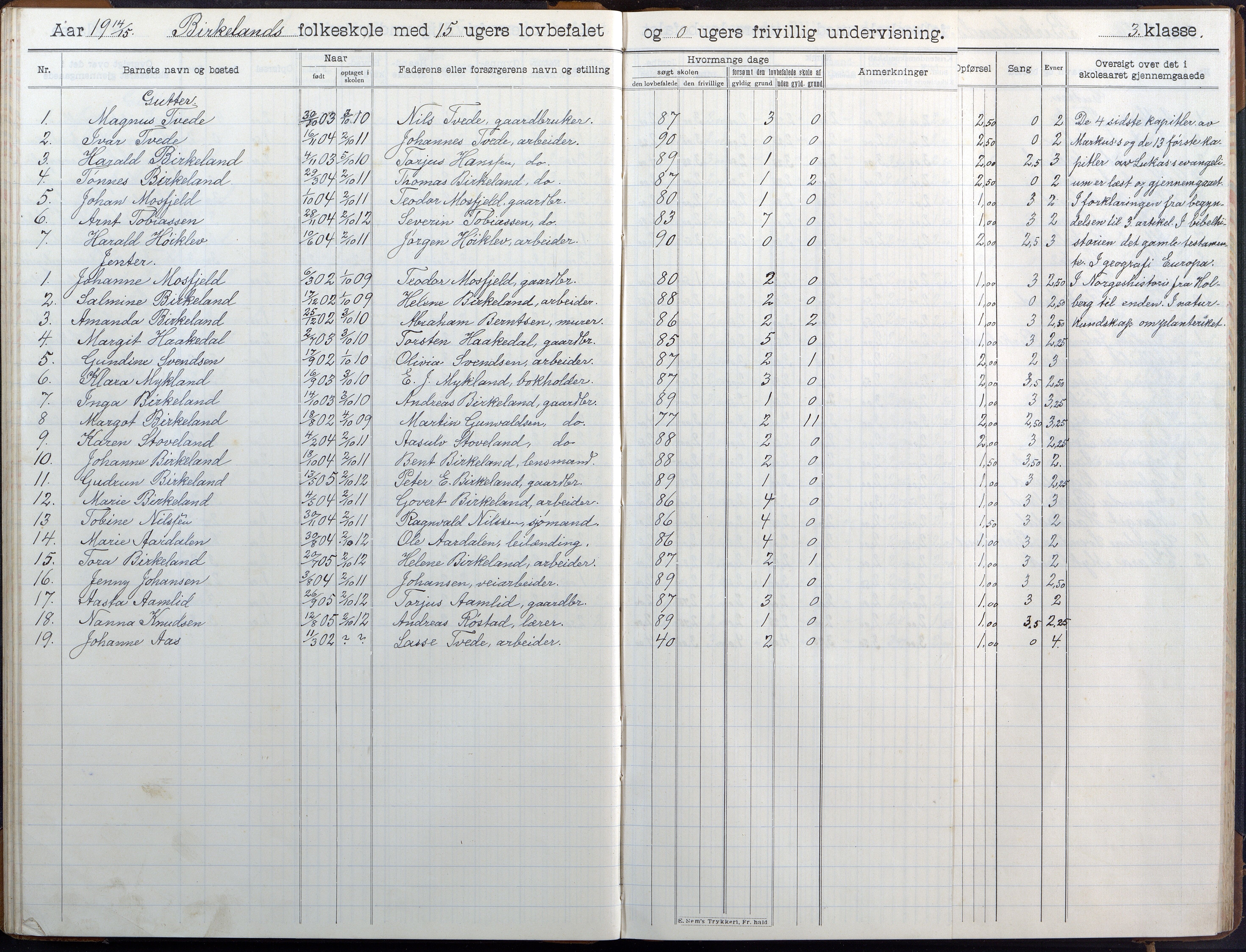 Birkenes kommune, Birkenes krets/Birkeland folkeskole frem til 1991, AAKS/KA0928-550a_91/F02/L0007: Skoleprotokoll, 1907-1931