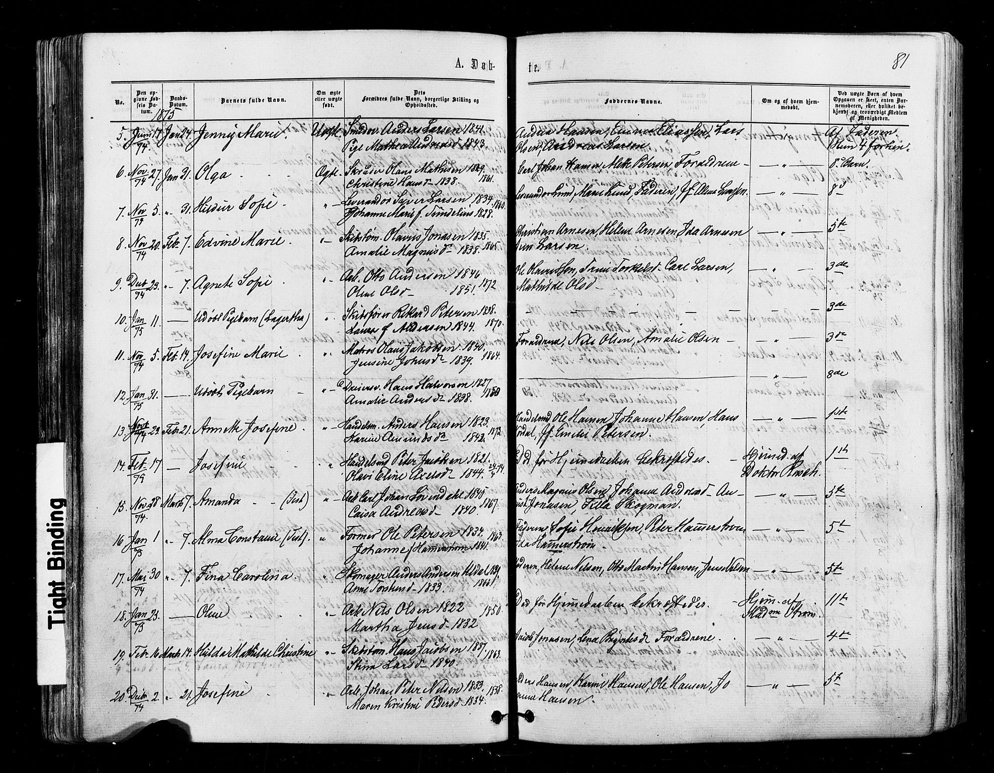 Halden prestekontor Kirkebøker, AV/SAO-A-10909/F/Fa/L0009: Ministerialbok nr. I 9, 1866-1877, s. 81