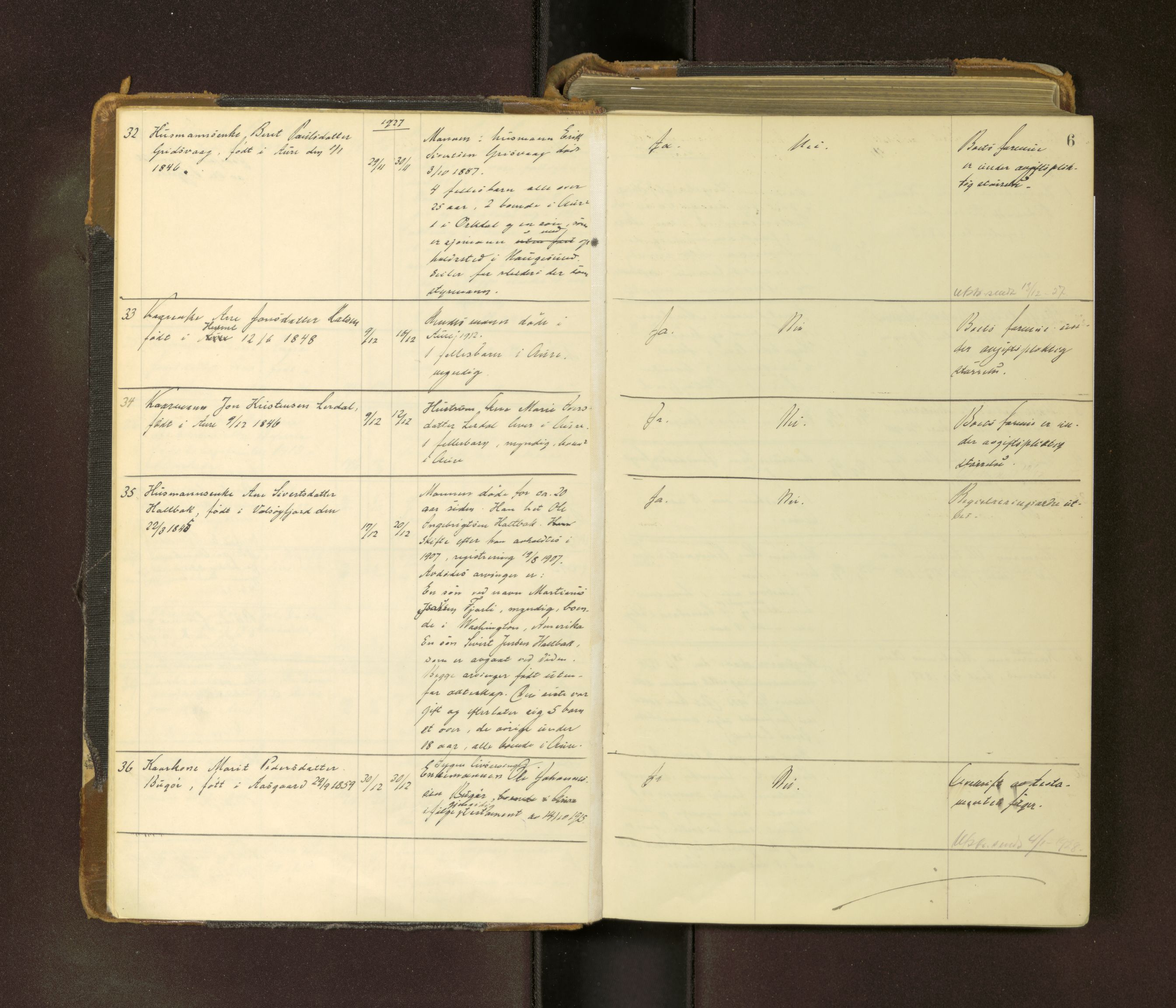 Aure lensmannskontor, AV/SAT-A-1088/1/02/L0004: 2.01.04 Dødsfallsprotokoll, 1927-1965, s. 6