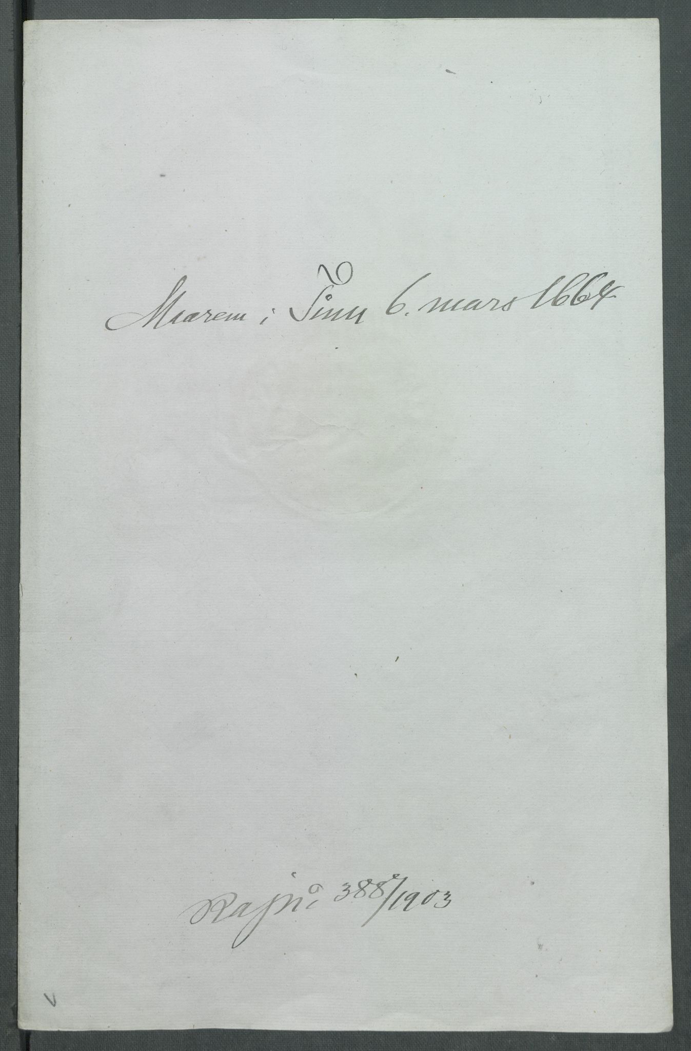Riksarkivets diplomsamling, AV/RA-EA-5965/F02/L0170: Dokumenter, 1664-1666, s. 6