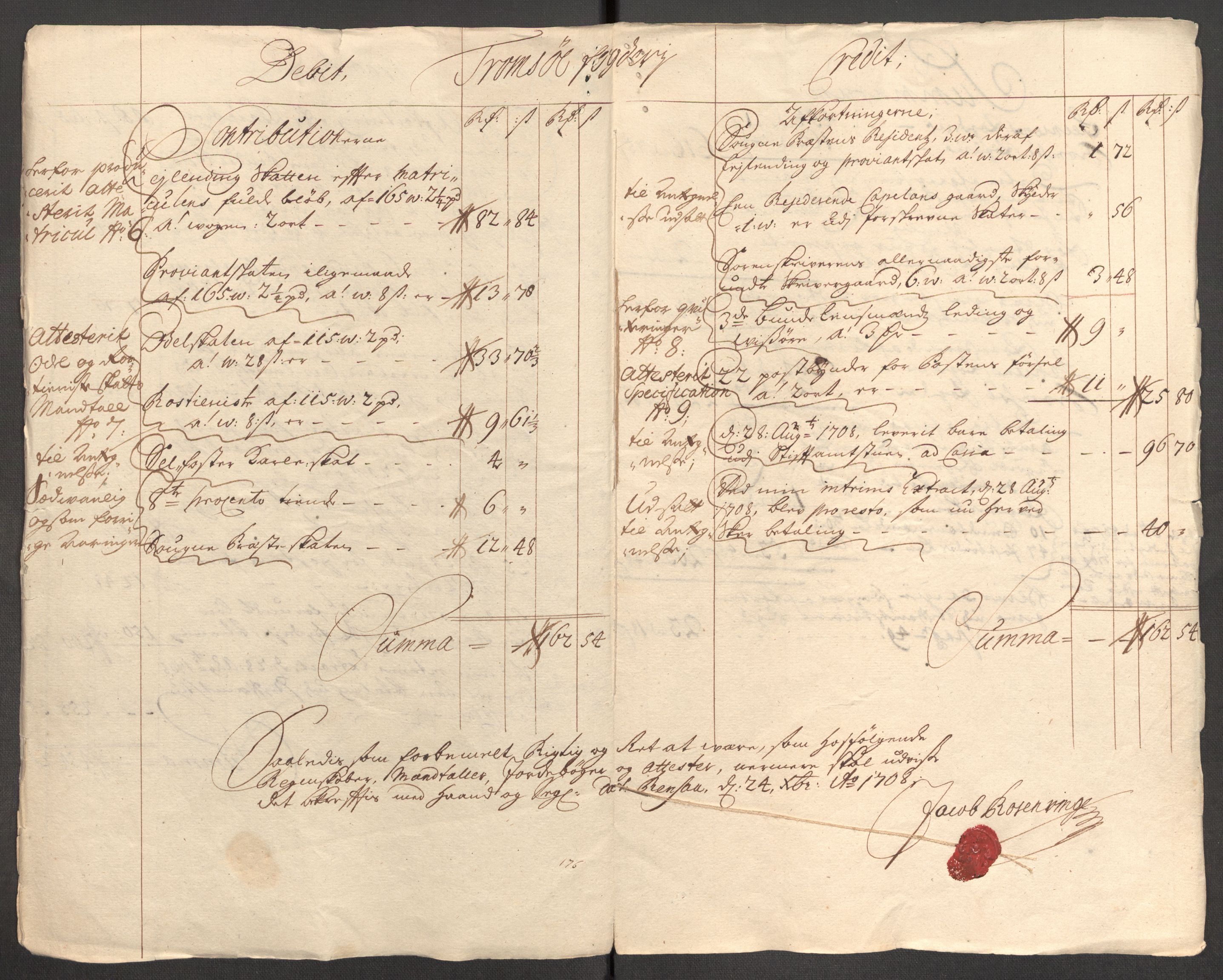 Rentekammeret inntil 1814, Reviderte regnskaper, Fogderegnskap, AV/RA-EA-4092/R68/L4757: Fogderegnskap Senja og Troms, 1708-1710, s. 6