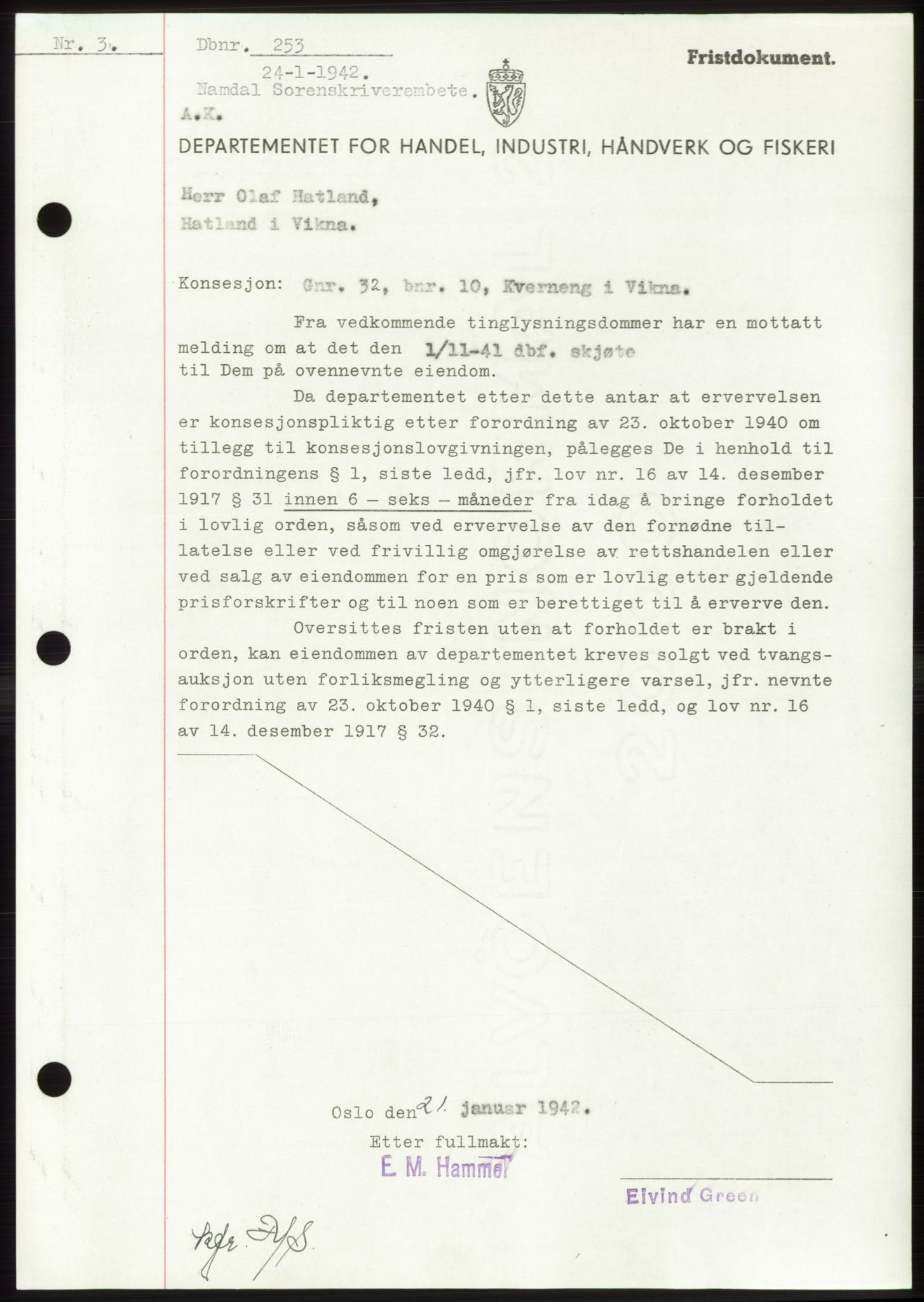Namdal sorenskriveri, SAT/A-4133/1/2/2C: Pantebok nr. -, 1941-1942, Dagboknr: 253/1942