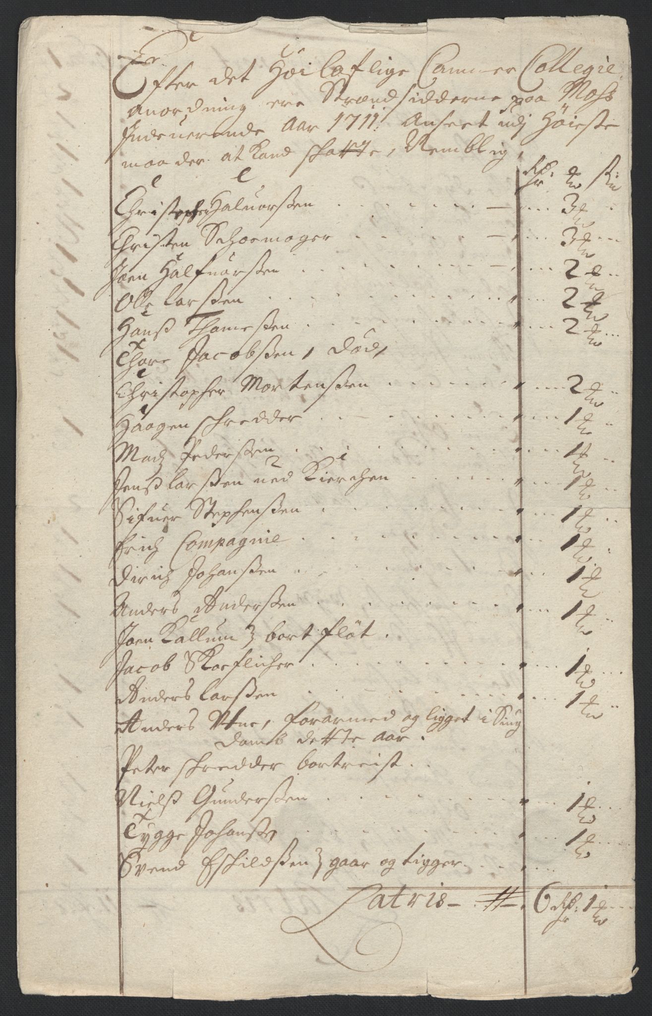 Rentekammeret inntil 1814, Reviderte regnskaper, Fogderegnskap, AV/RA-EA-4092/R04/L0136: Fogderegnskap Moss, Onsøy, Tune, Veme og Åbygge, 1711, s. 52