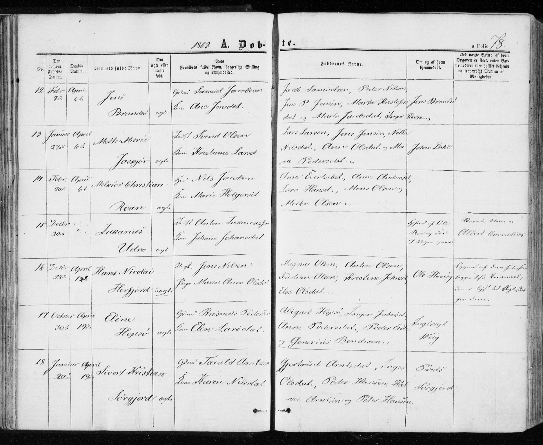 Ministerialprotokoller, klokkerbøker og fødselsregistre - Sør-Trøndelag, SAT/A-1456/657/L0705: Ministerialbok nr. 657A06, 1858-1867, s. 78