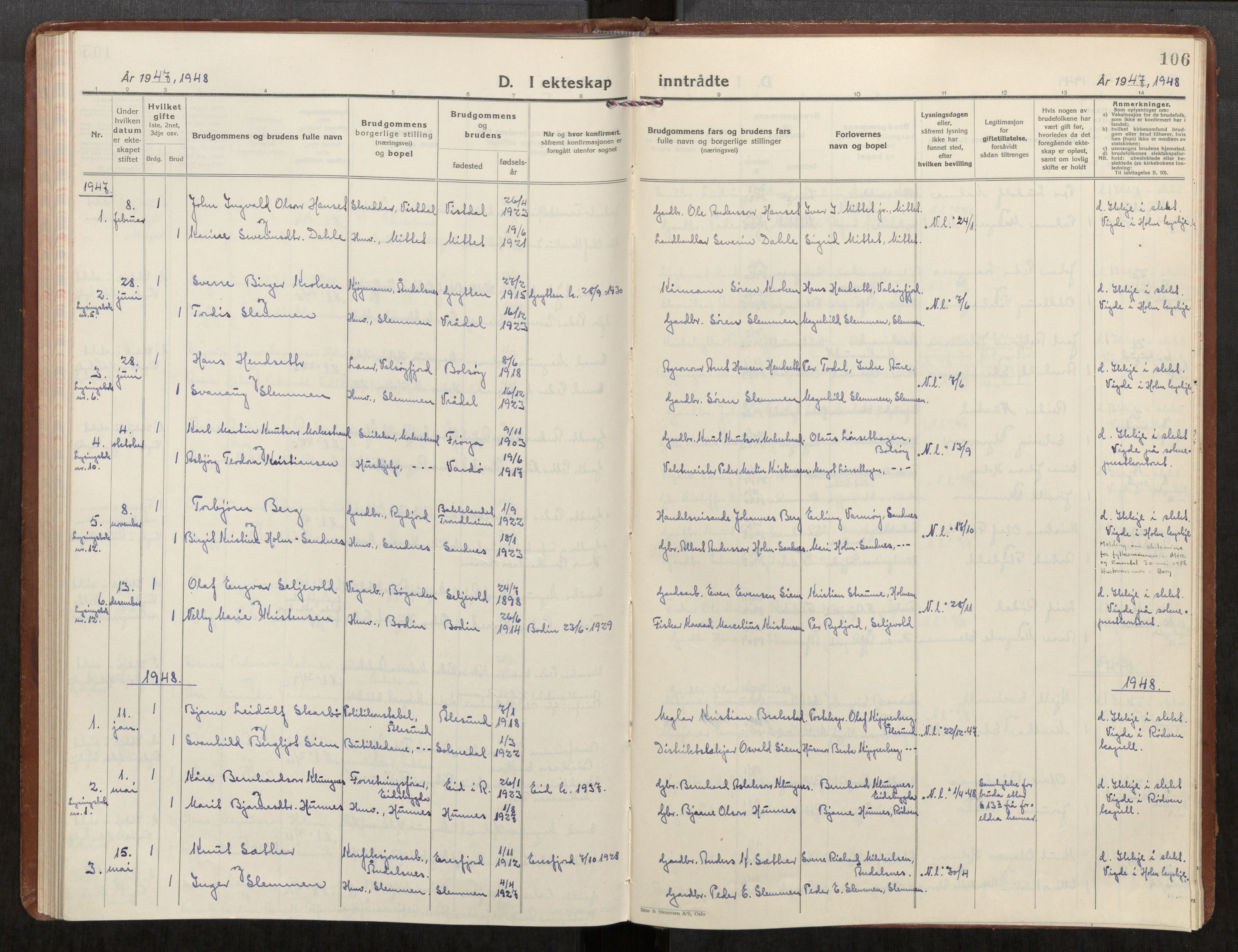 Ministerialprotokoller, klokkerbøker og fødselsregistre - Møre og Romsdal, SAT/A-1454/549/L0619: Ministerialbok nr. 549A02, 1928-1951, s. 106