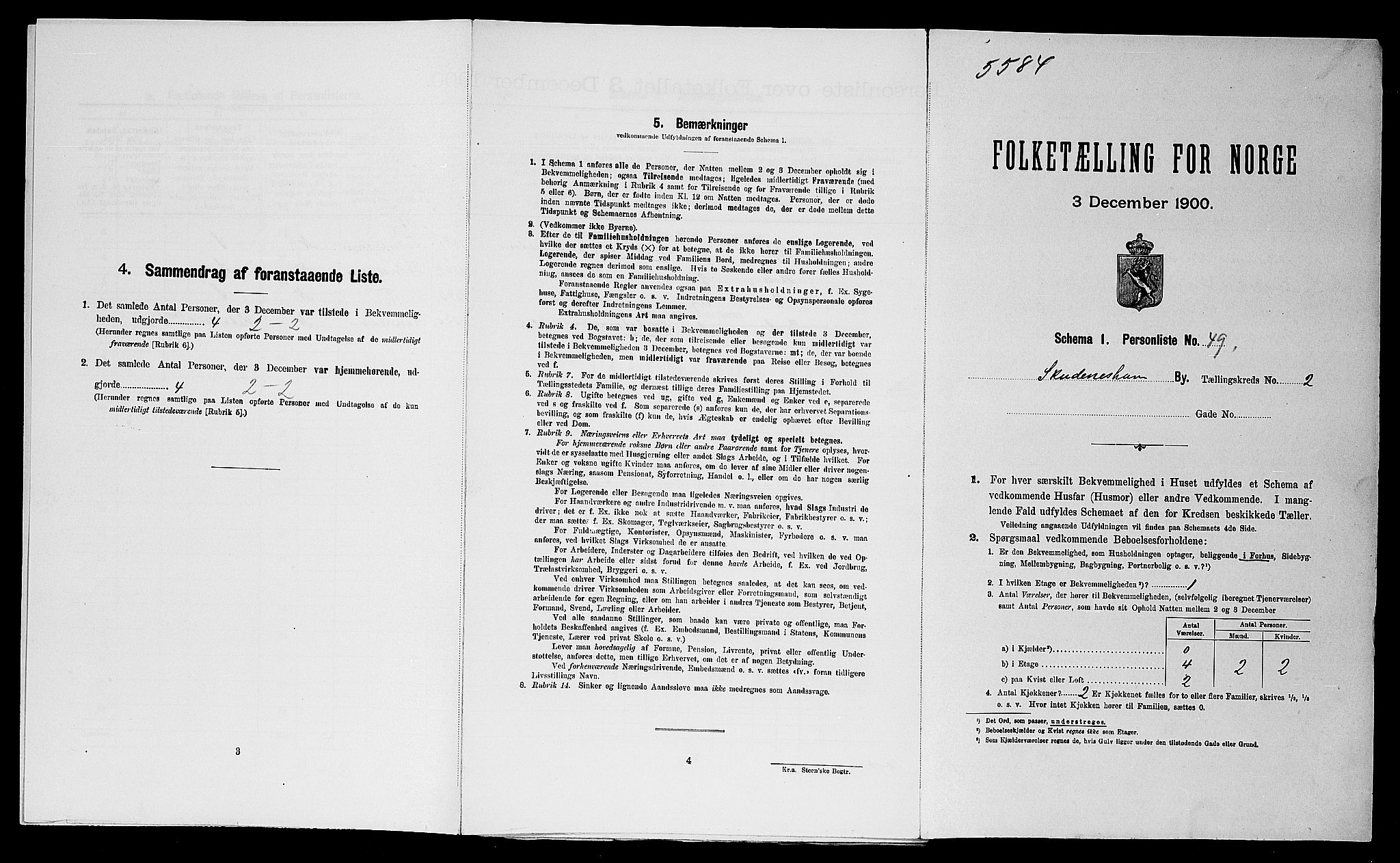 SAST, Folketelling 1900 for 1104 Skudeneshavn ladested, 1900, s. 523