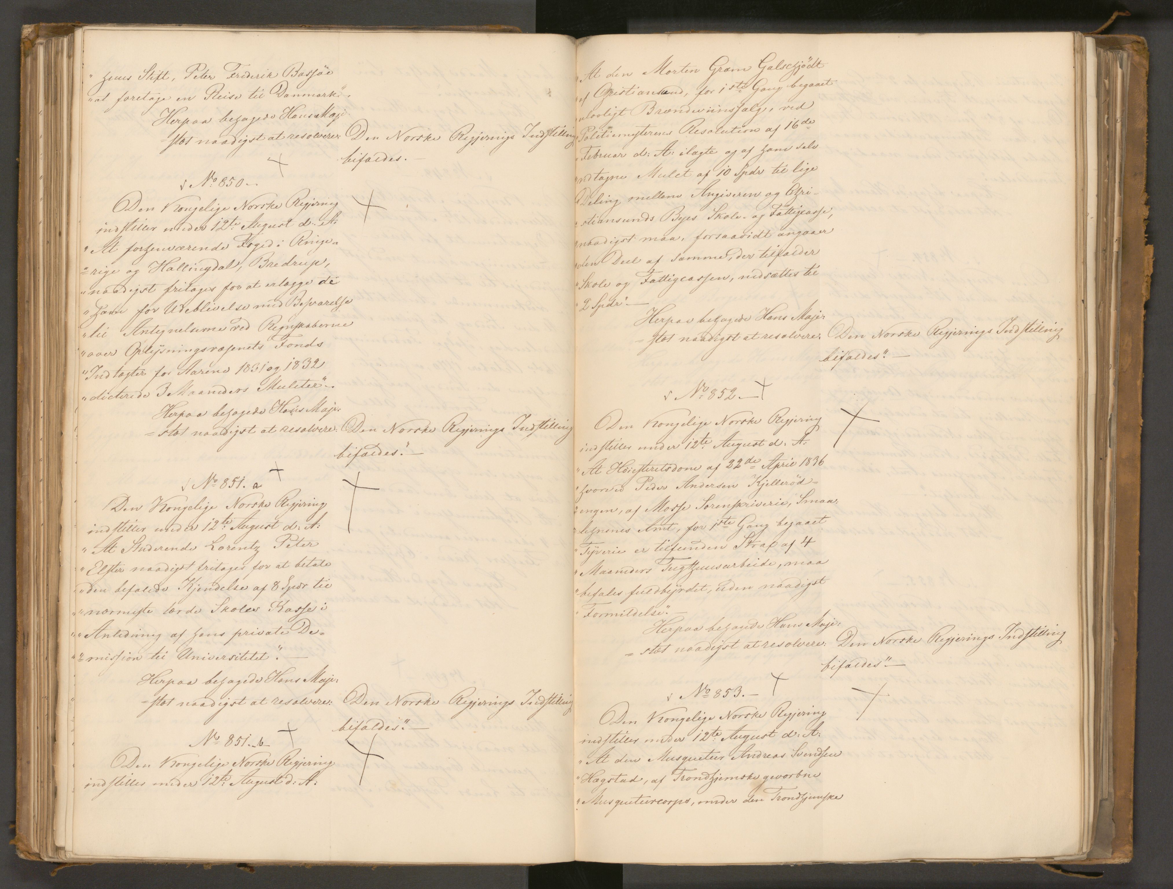 Statsrådssekretariatet, AV/RA-S-1001/A/Ab/L0043: Kgl. res. nr. 632-1192, 2. halvår, 1836
