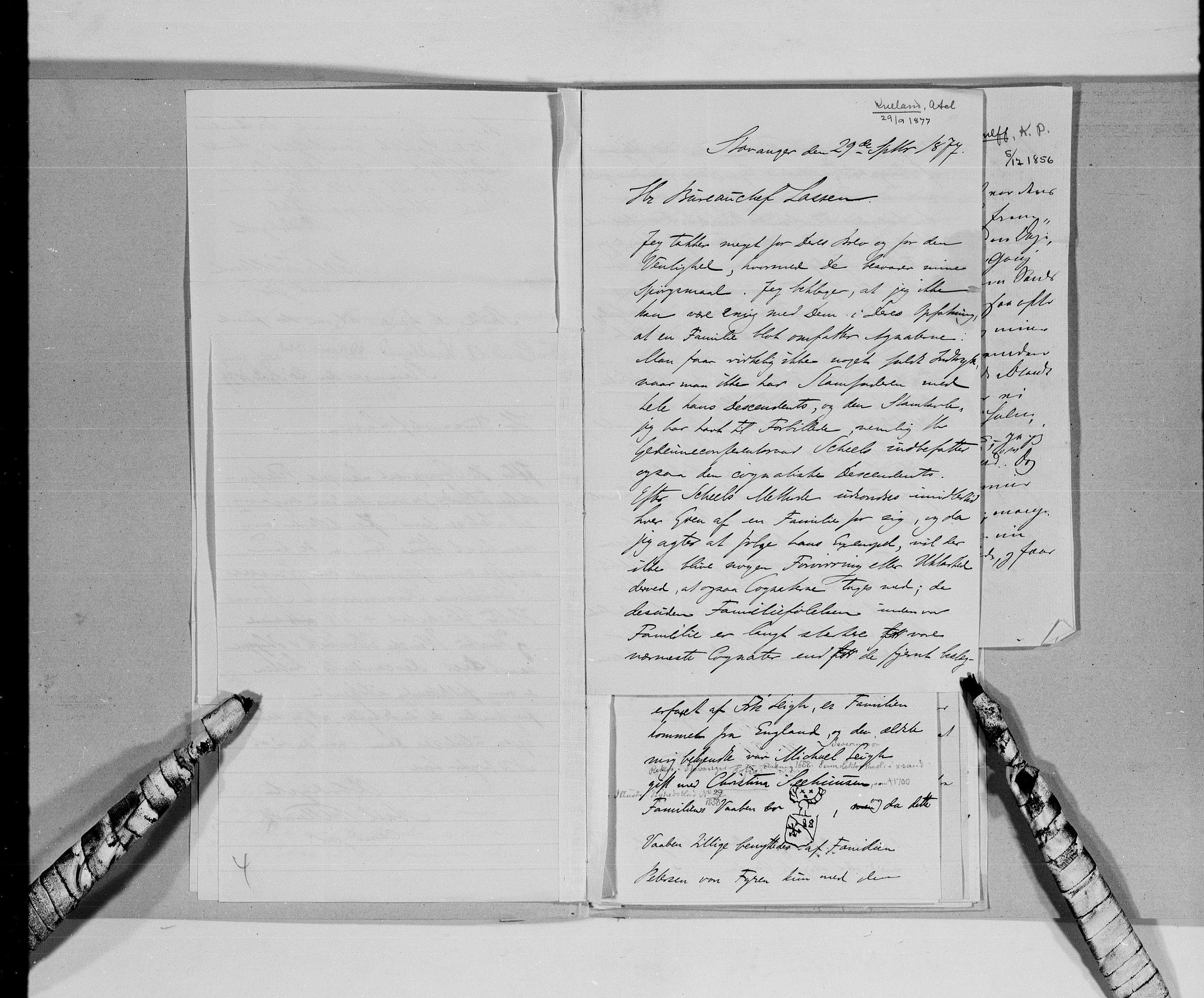 Lassens samlinger, AV/RA-PA-0051/G/L0099: Alfabetisk ordnede brev til Wilhelm Lassen: Keyser - Nissen, 1815-1907, s. 8