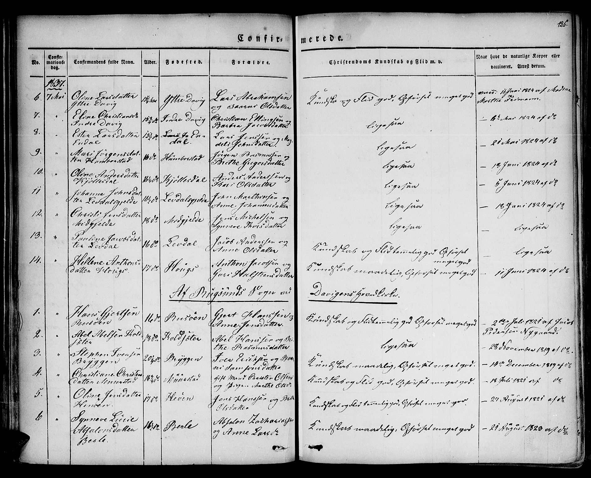 Davik sokneprestembete, AV/SAB-A-79701/H/Haa/Haaa/L0004: Ministerialbok nr. A 4, 1830-1849, s. 125