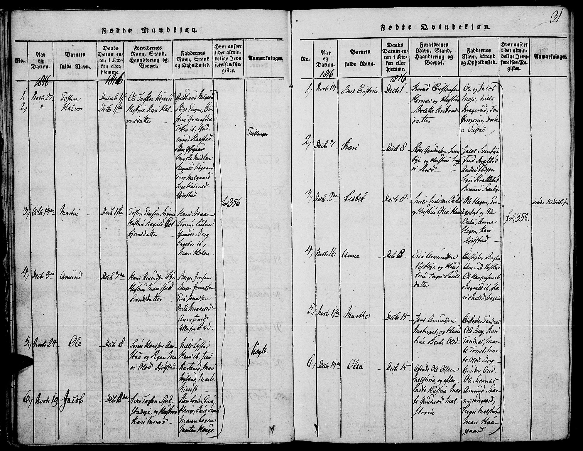 Strøm-Odalen prestekontor, AV/SAH-PREST-028/H/Ha/Haa/L0006: Ministerialbok nr. 6, 1814-1850, s. 31