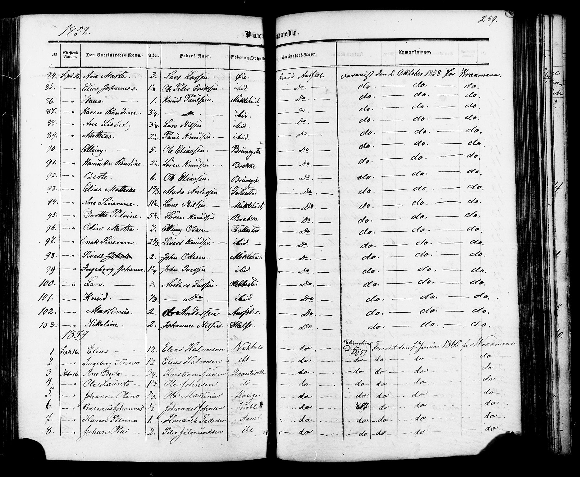 Ministerialprotokoller, klokkerbøker og fødselsregistre - Møre og Romsdal, SAT/A-1454/513/L0175: Ministerialbok nr. 513A02, 1856-1877, s. 259