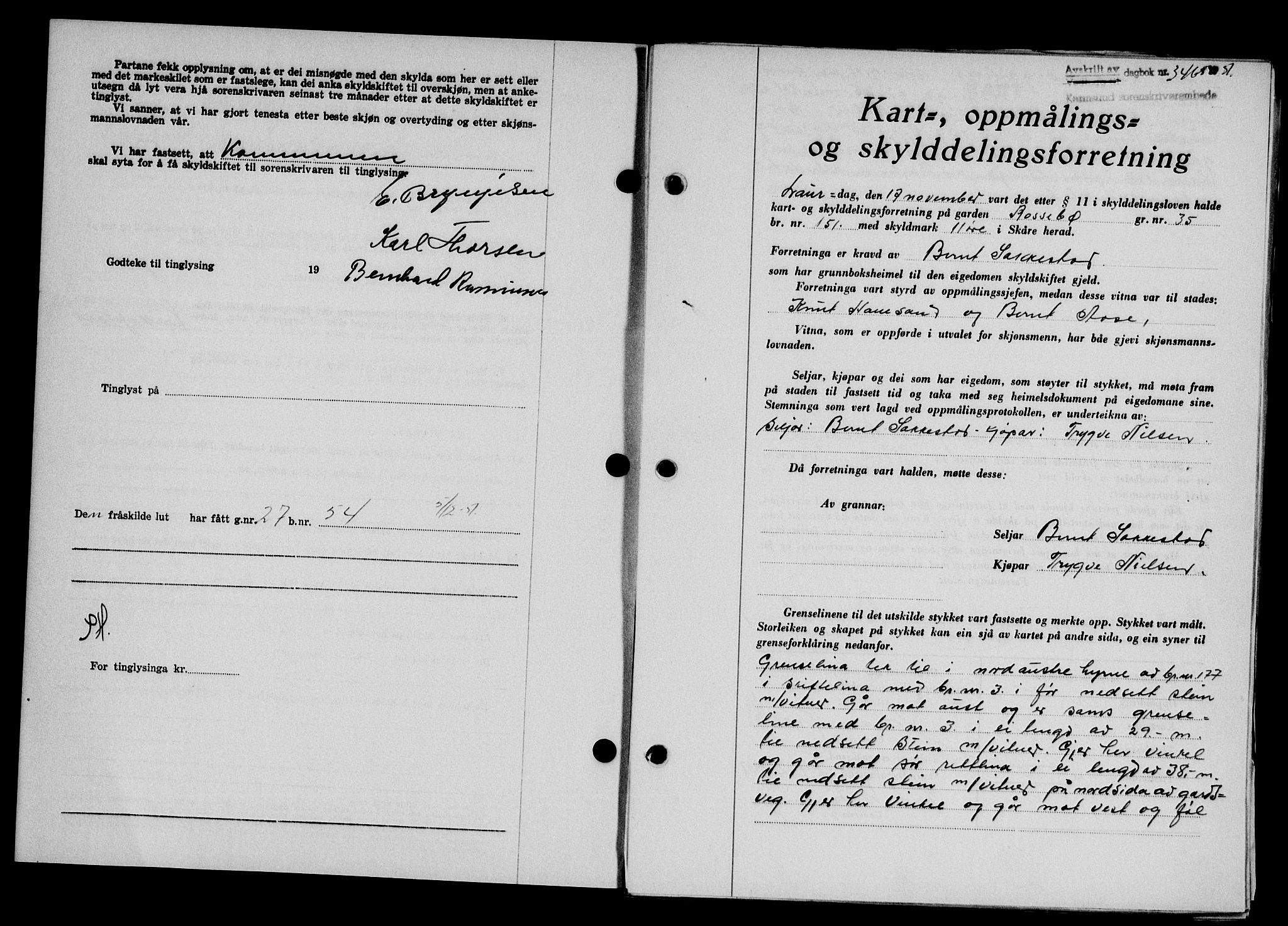 Karmsund sorenskriveri, SAST/A-100311/01/II/IIB/L0104: Pantebok nr. 84A, 1951-1952, Dagboknr: 3465/1951