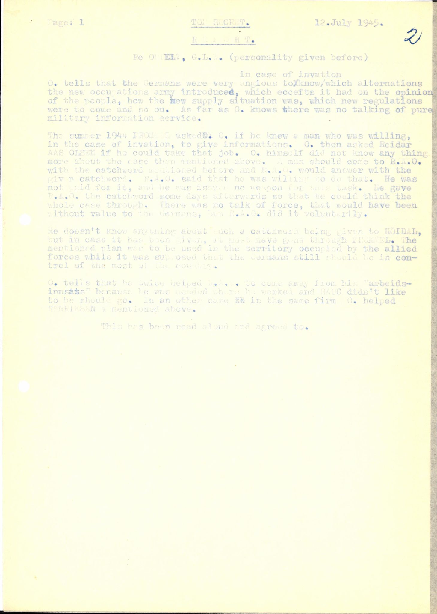 Forsvaret, Forsvarets overkommando II, AV/RA-RAFA-3915/D/Db/L0025: CI Questionaires. Tyske okkupasjonsstyrker i Norge. Tyskere., 1945-1946, s. 16