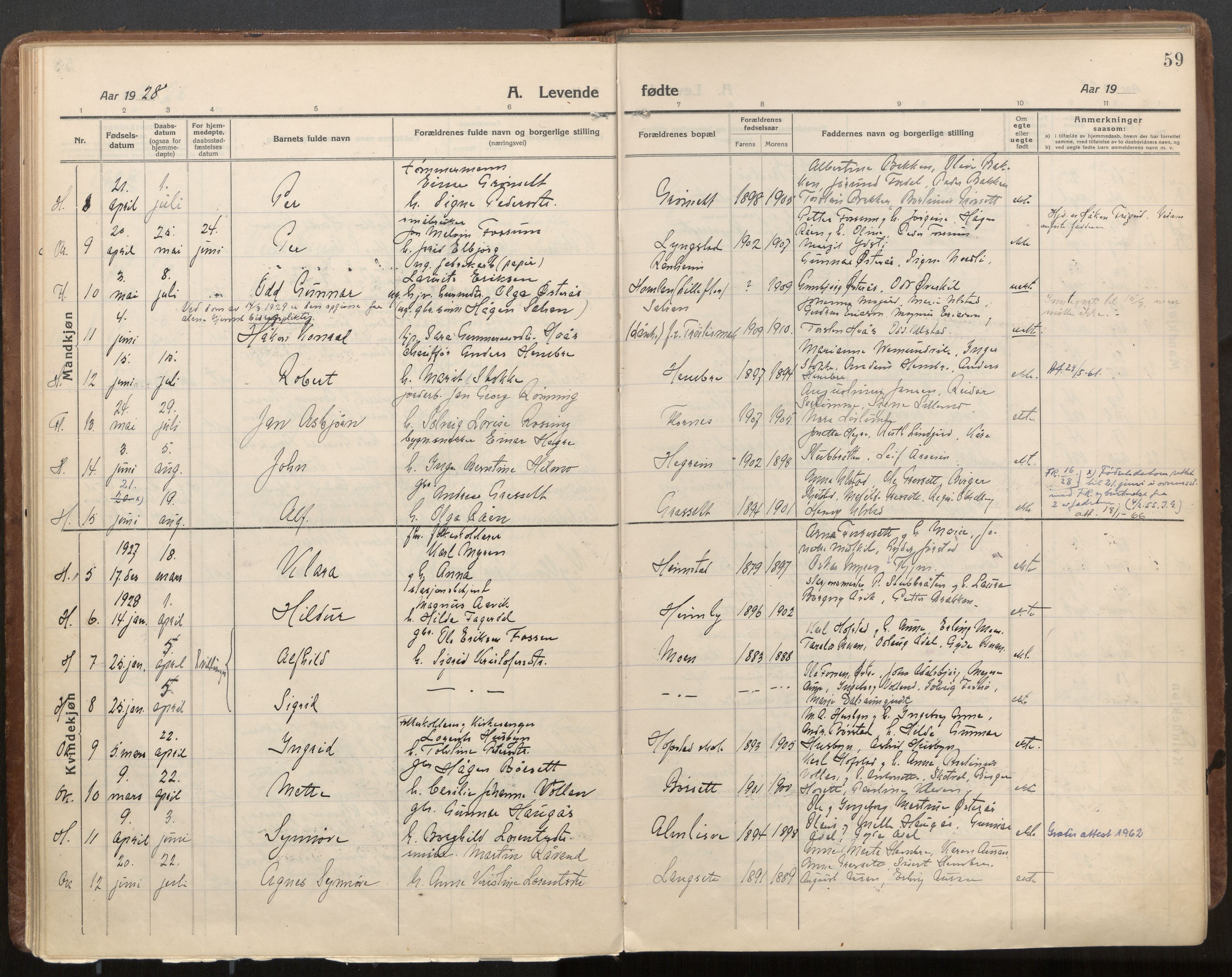 Ministerialprotokoller, klokkerbøker og fødselsregistre - Nord-Trøndelag, SAT/A-1458/703/L0037: Ministerialbok nr. 703A10, 1915-1932, s. 59