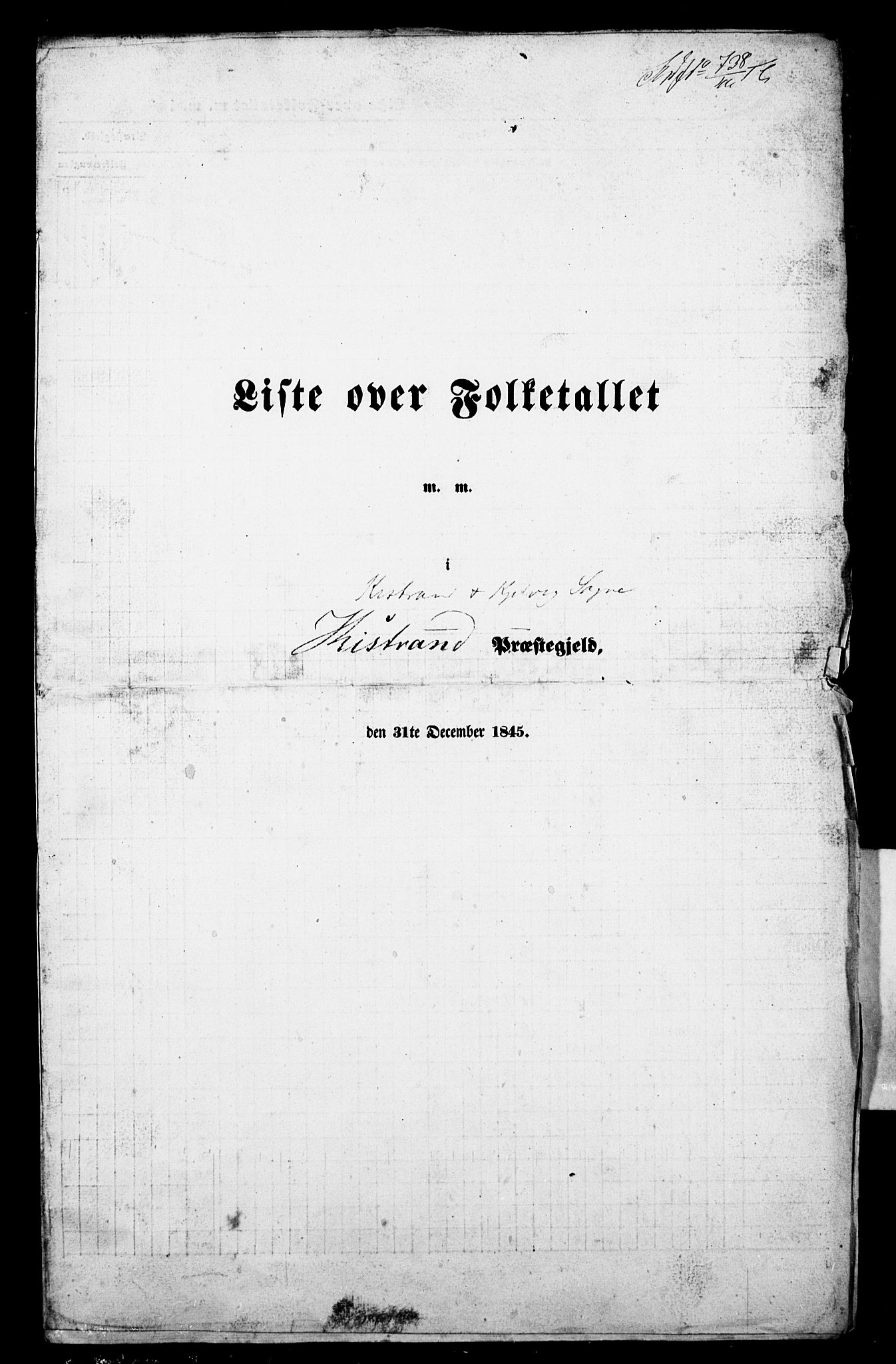 , Folketelling 1845 for 2020P Kistrand prestegjeld, 1845, s. 8