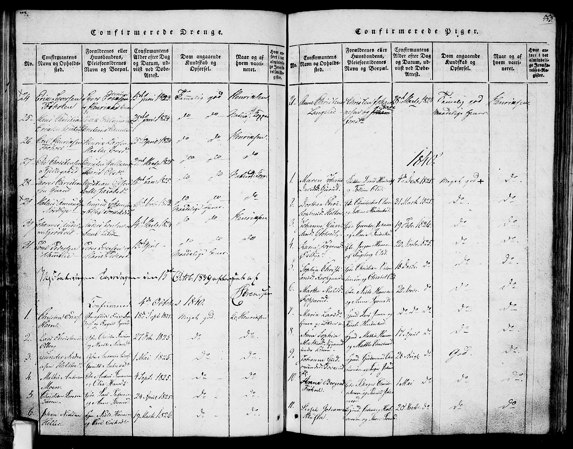 Askim prestekontor Kirkebøker, SAO/A-10900/F/Fa/L0004: Ministerialbok nr. 4, 1817-1846, s. 552-553