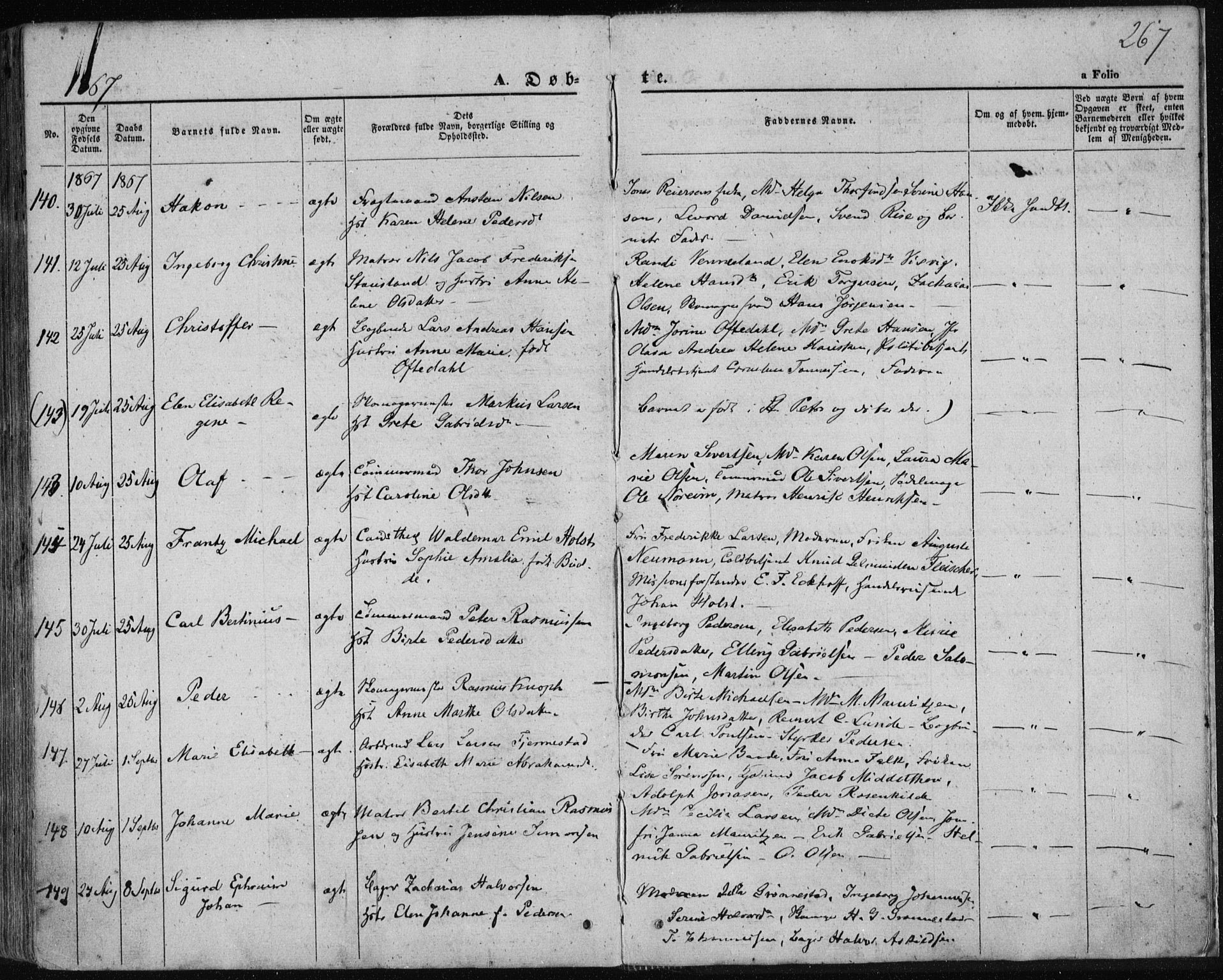 Domkirken sokneprestkontor, SAST/A-101812/001/30/30BA/L0017: Ministerialbok nr. A 16, 1855-1867, s. 267