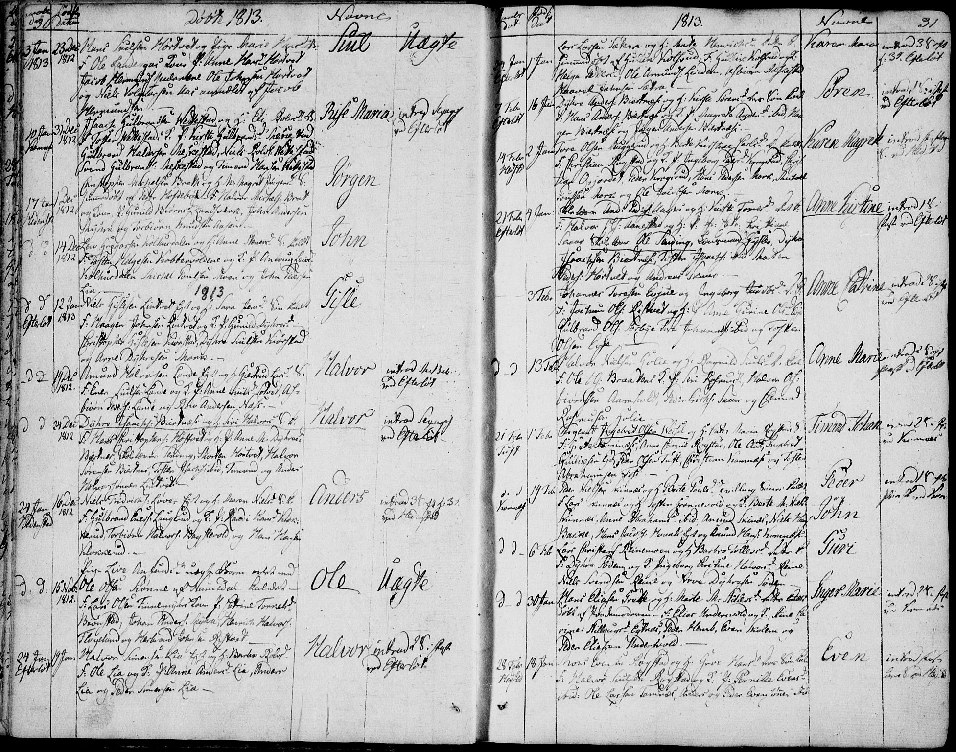 Sandsvær kirkebøker, AV/SAKO-A-244/F/Fa/L0003: Ministerialbok nr. I 3, 1809-1817, s. 30-31