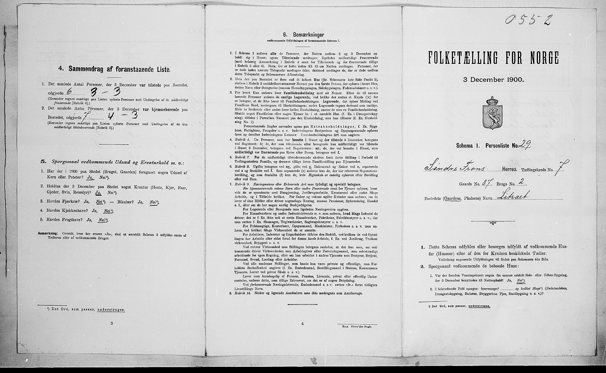 SAH, Folketelling 1900 for 0519 Sør-Fron herred, 1900, s. 907
