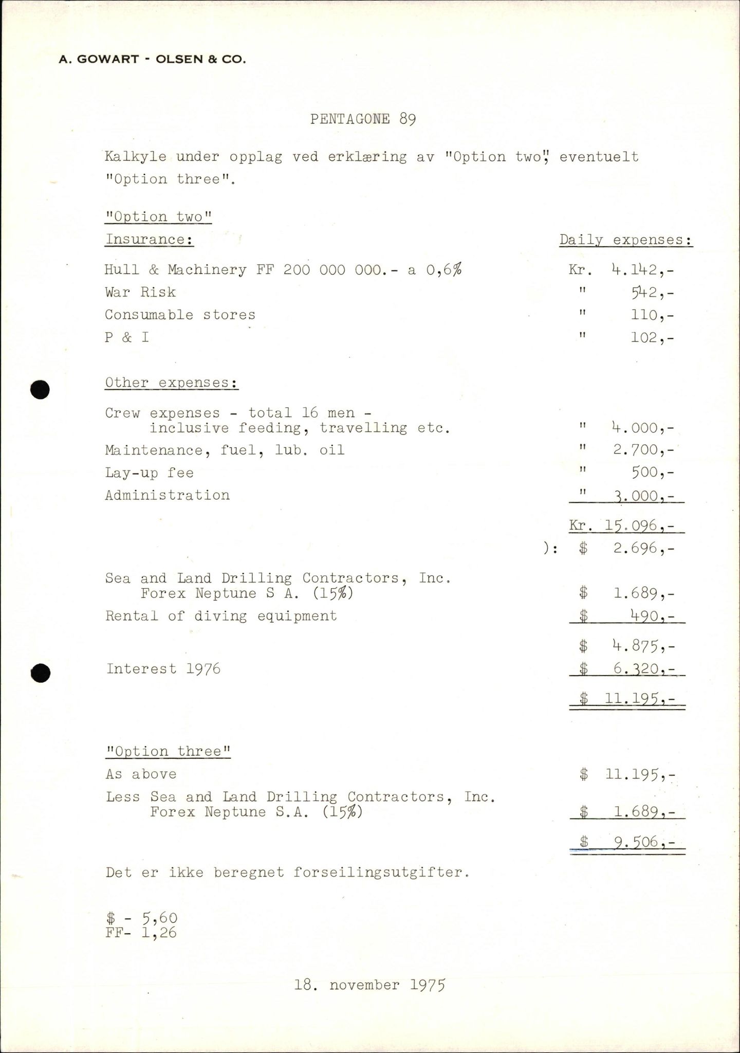 Pa 1503 - Stavanger Drilling AS, AV/SAST-A-101906/2/E/Ea/Eaa/L0003: Sak og korrespondanse, 1974-1984