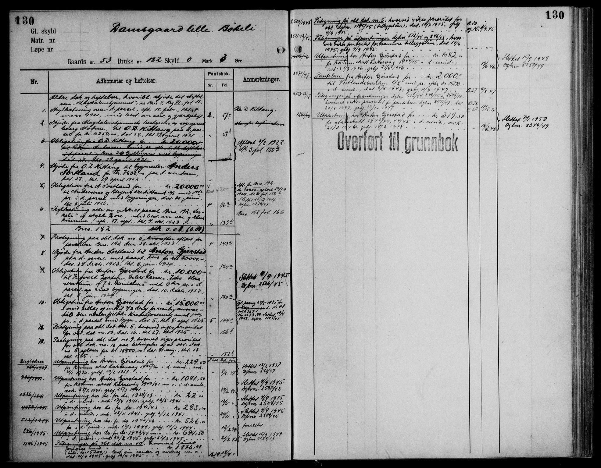 Midhordland sorenskriveri, AV/SAB-A-3001/1/G/Ga/Gab/L0115: Panteregister nr. II.A.b.115, s. 130