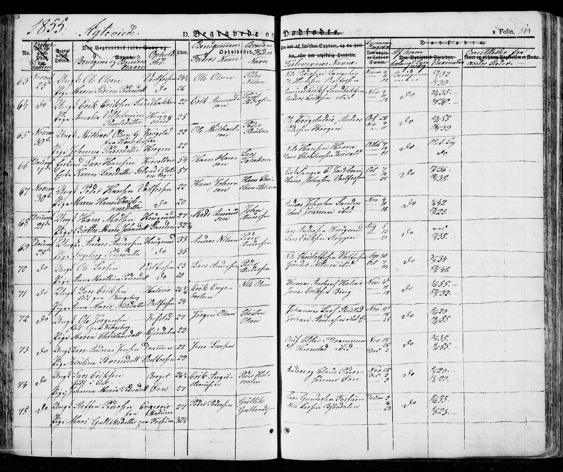 Eiker kirkebøker, AV/SAKO-A-4/G/Ga/L0002: Klokkerbok nr. I 2, 1832-1856, s. 503