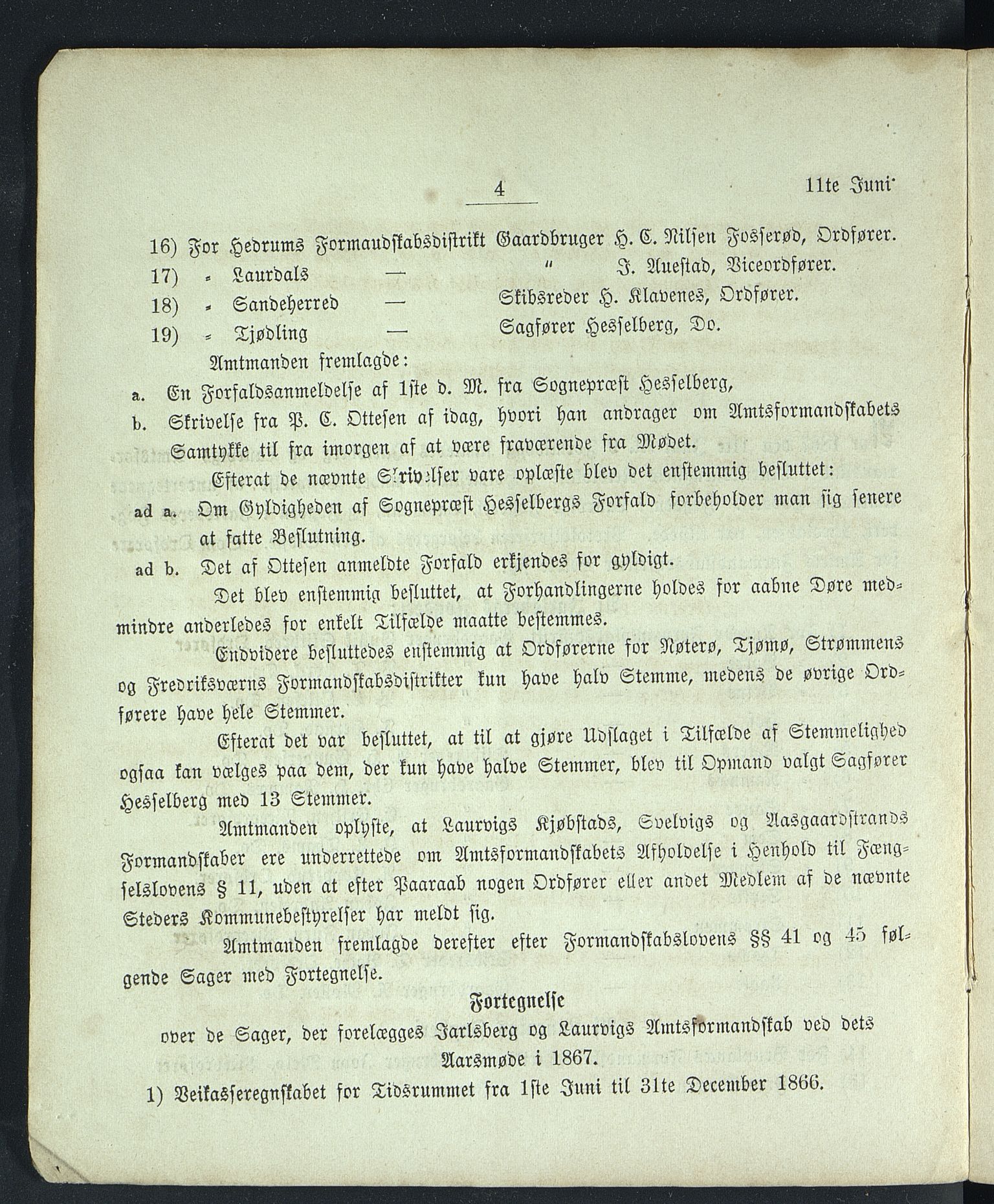Vestfold fylkeskommune. Fylkestinget, VEMU/A-1315/A/Ab/Abb/L0013: Fylkestingsforhandlinger, 1867