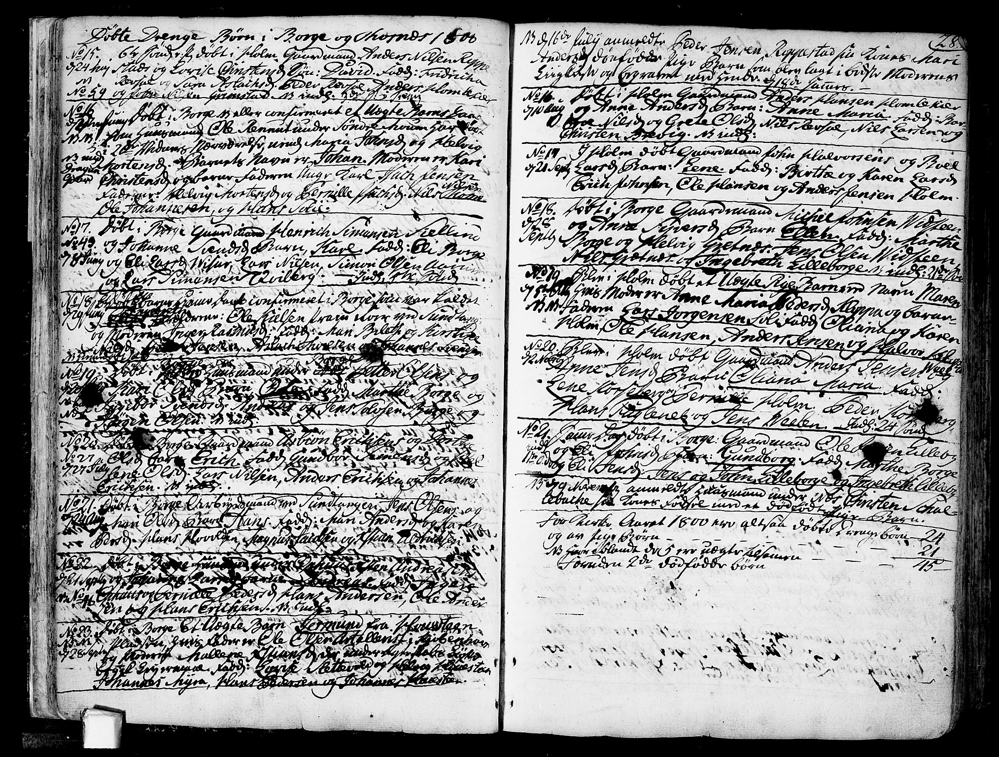 Borge prestekontor Kirkebøker, SAO/A-10903/F/Fa/L0002: Ministerialbok nr. I 2, 1791-1817, s. 28